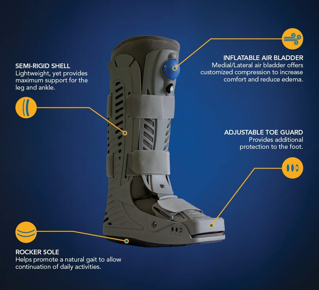 United Ortho USA16105 360 Air Walker Standard Fracture Boot Medium Gray