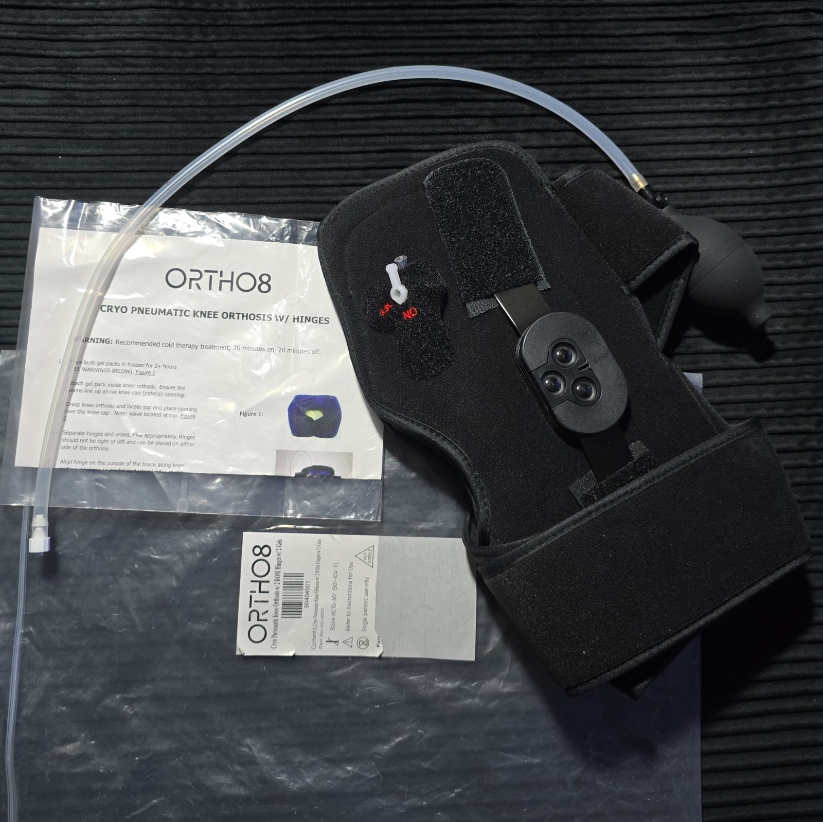 NEW ORTHO8 Cryo Pneumatic Knee Orthosis Brace w/ ROM Hinges