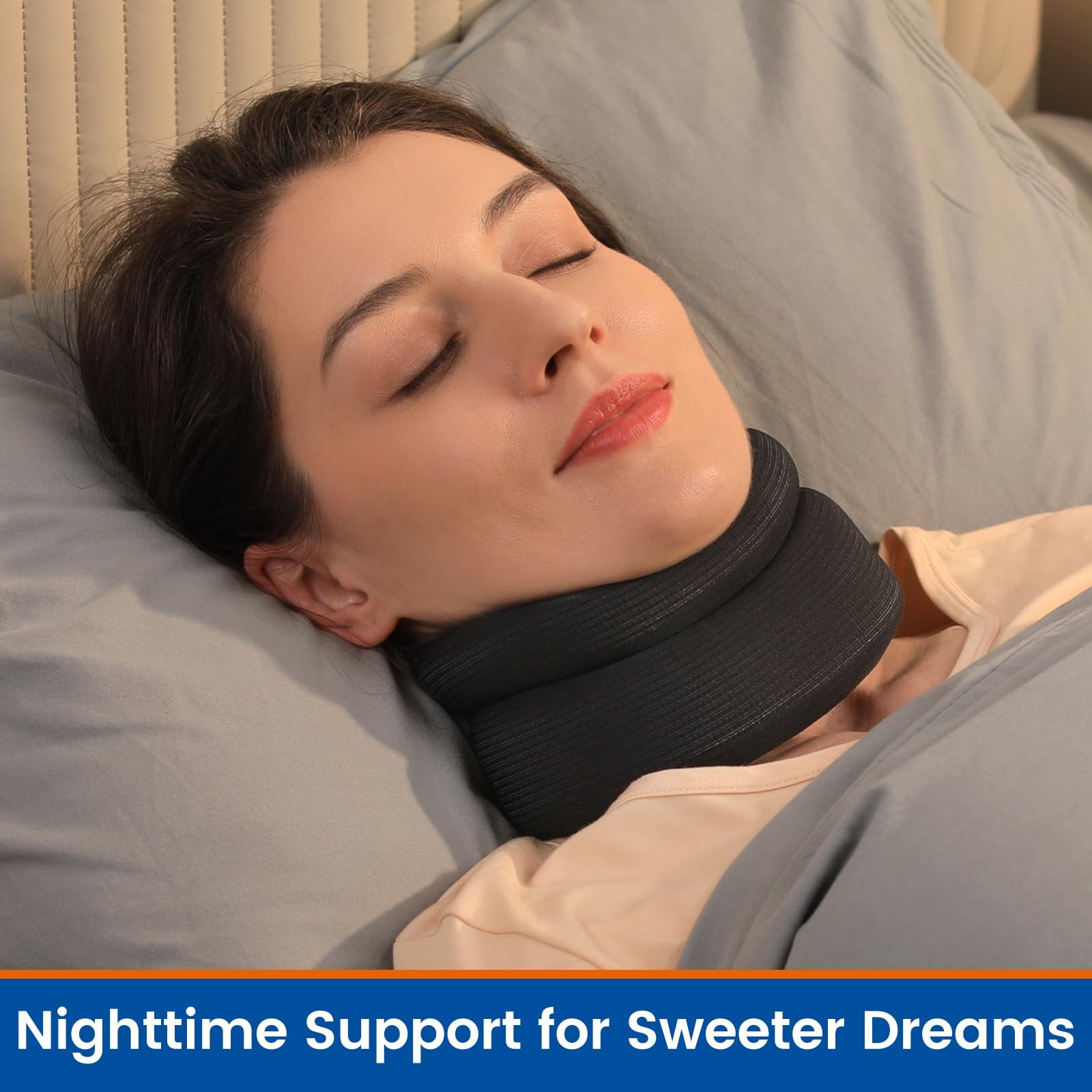 Willcom Neck Support Brace for Snoring Sleep Apnea, Soft Cervical L, Black