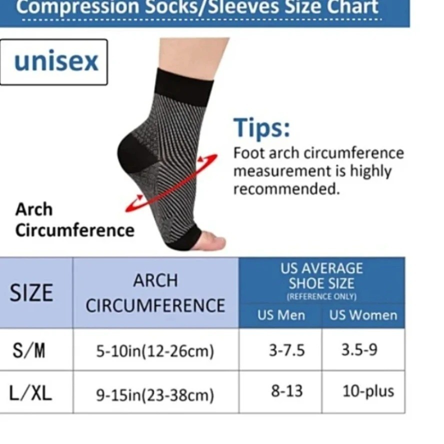 2 x Plantar Fasciitis Compression Socks Heel Foot Arch Pain Relief Support Pair