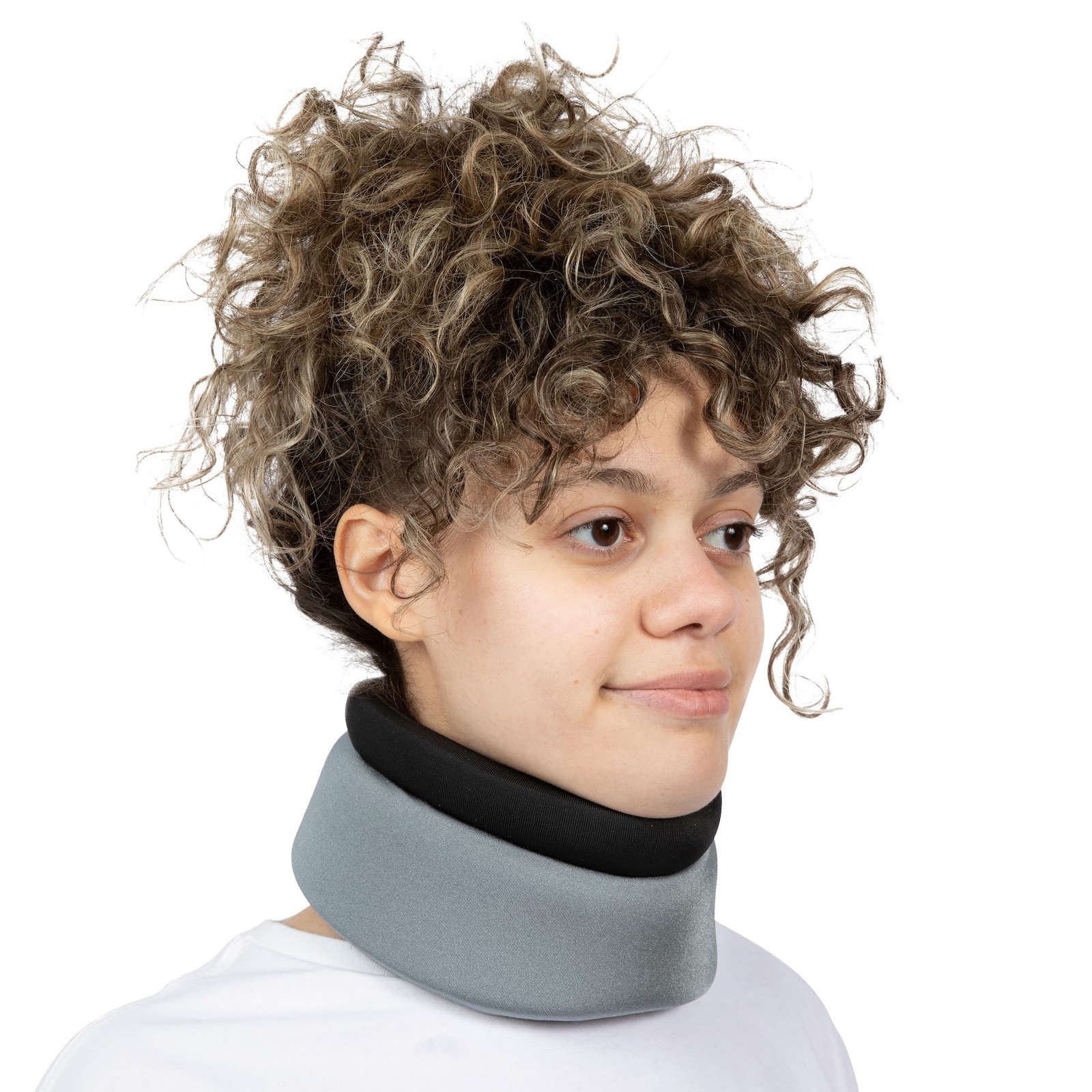 BraceUP Neck Brace for Pain and Support Women Man – Soft Gray