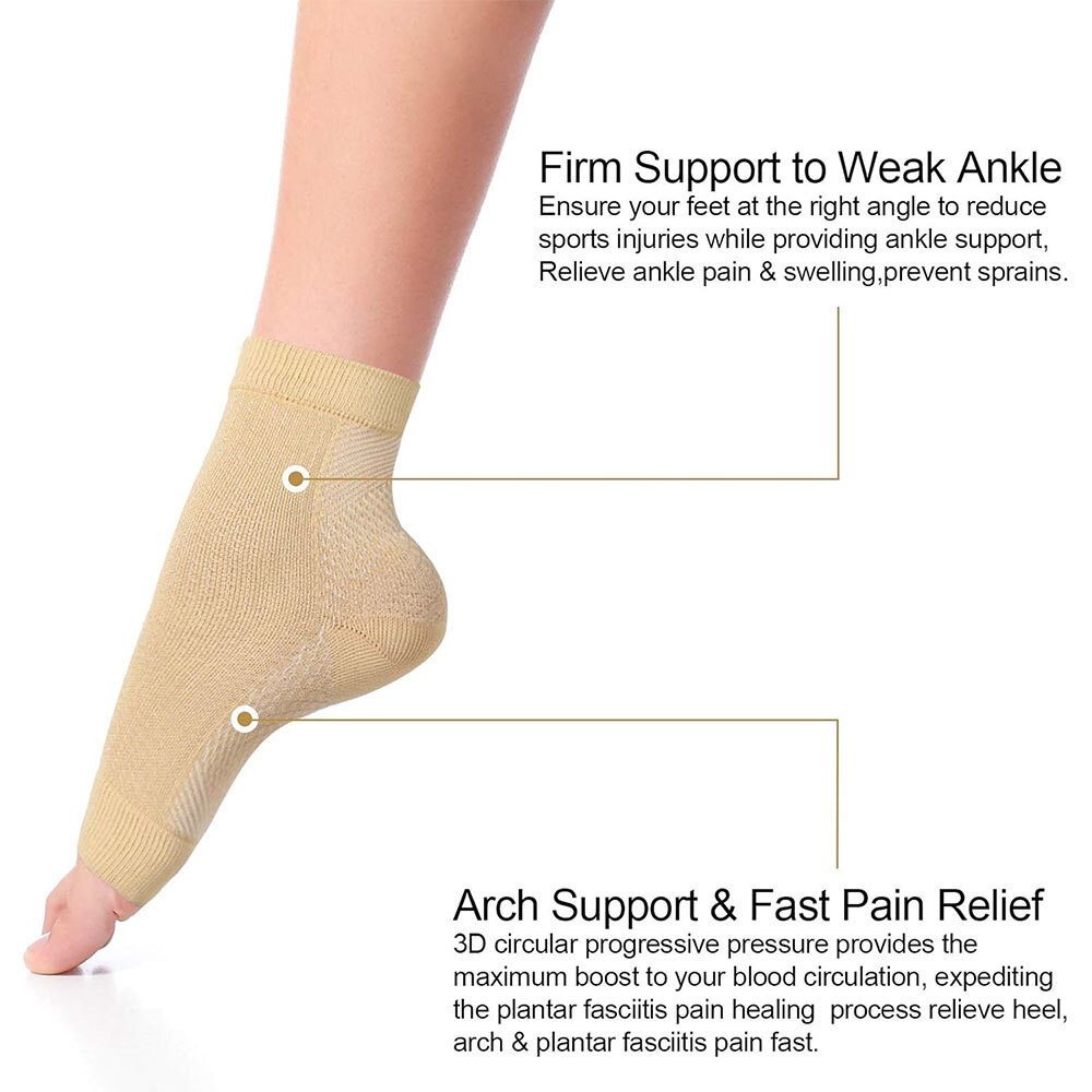 3x Ankle Braces Compression Sleeve Support Socks For Sport Gym Pain Relief Black