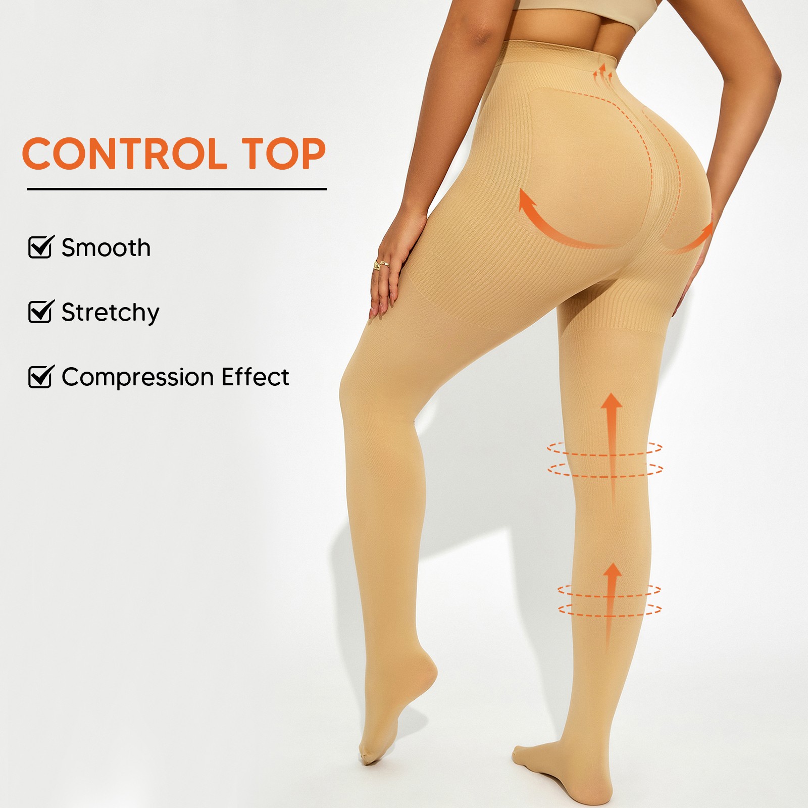 15-20 mmHg Compression Pantyhose for Women – High Waist Light Support Tights
