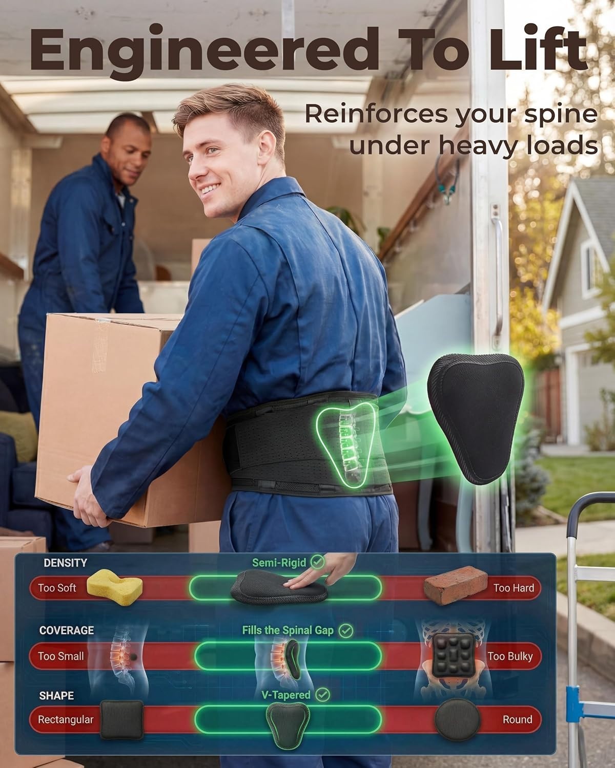 Immediate Relief Back Brace for Lower Back Pain & Support