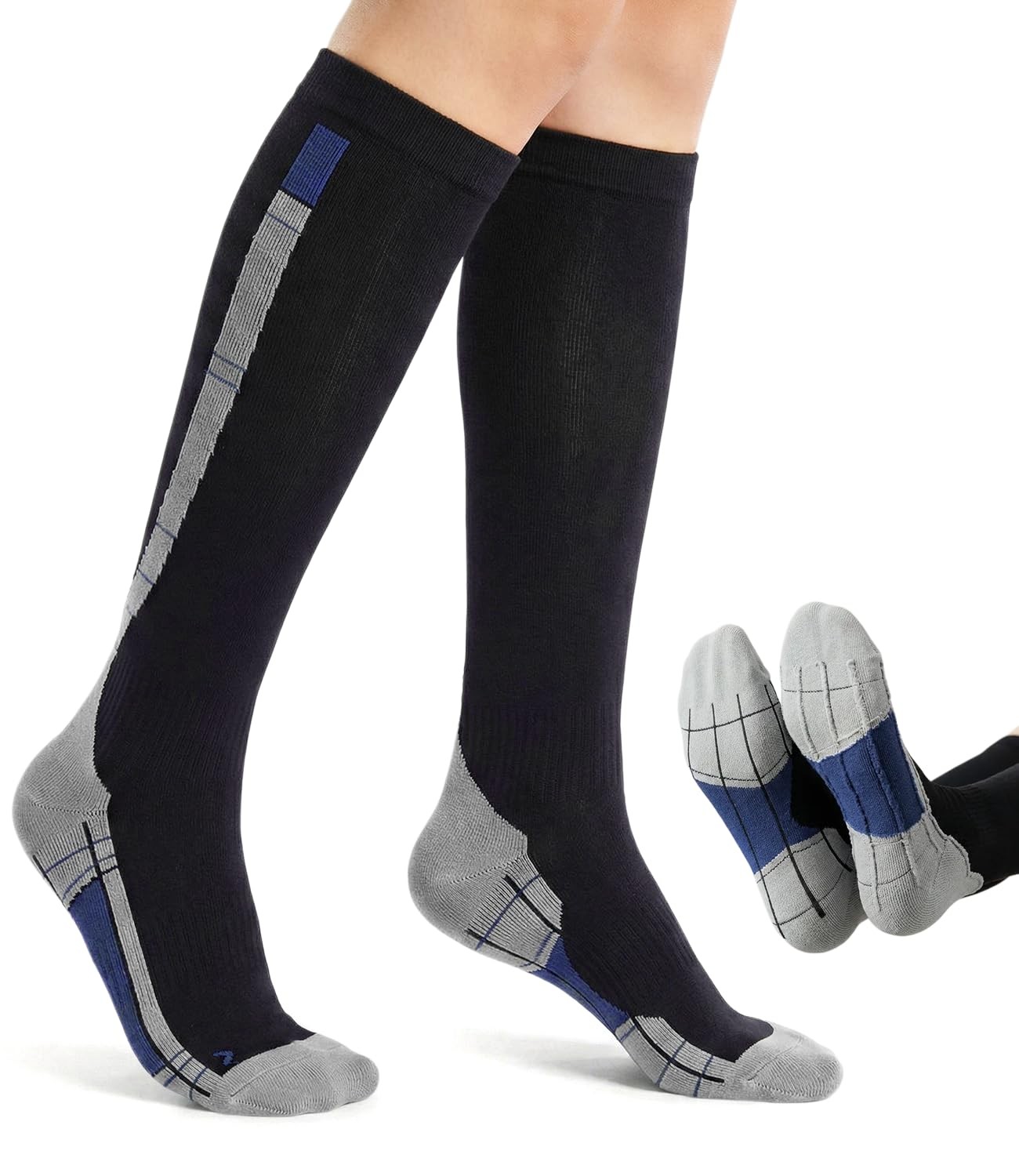 Compression Socks for Men Circulation 20-30 mmHg, Wide Calf Stockings for Ath…