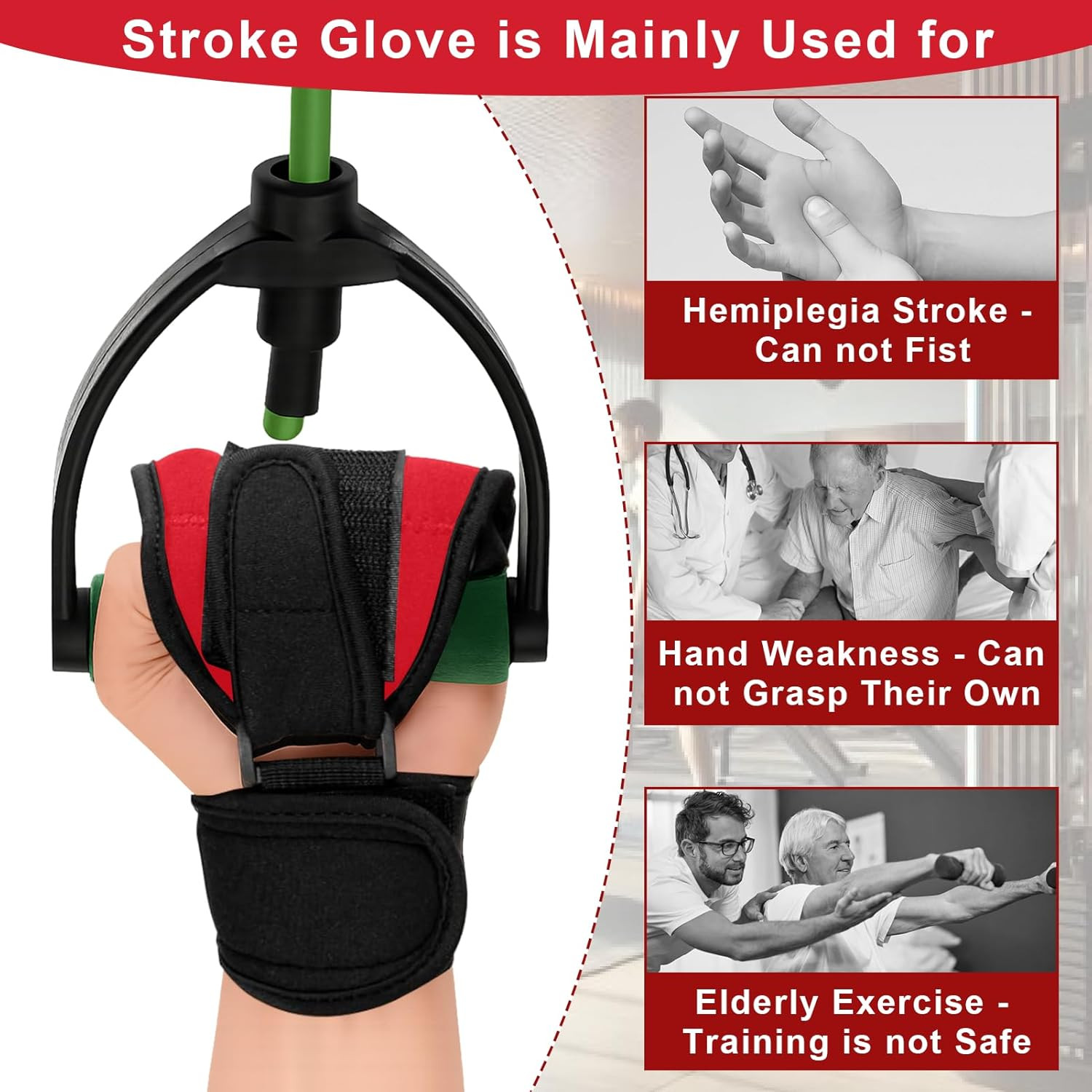 Stroke Finger Splint Brace Ability, Finger Rehabilitation Auxiliary Training Glo