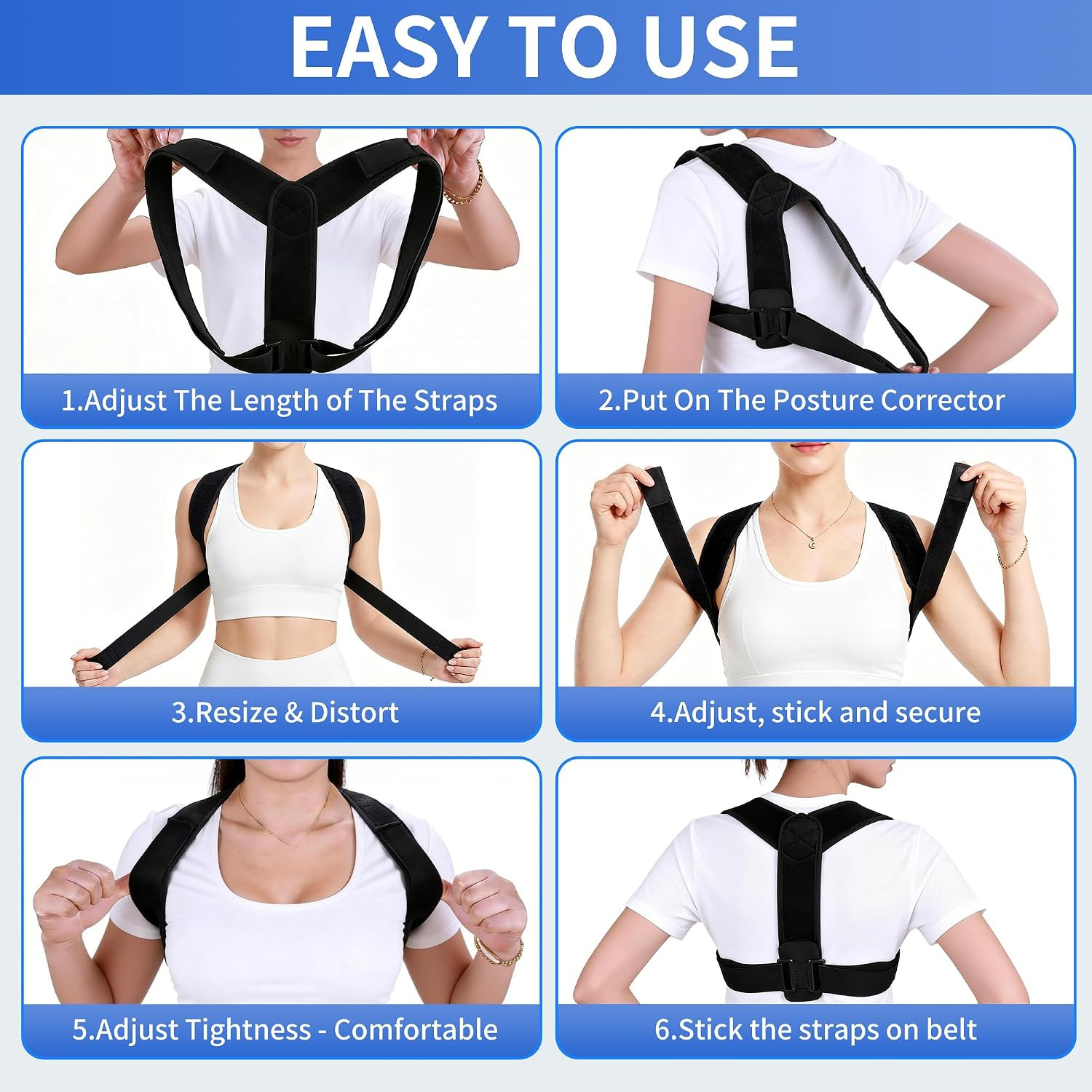 Posture Corrector for Men Women Adjustable Back Shoulder Neck Support Brace