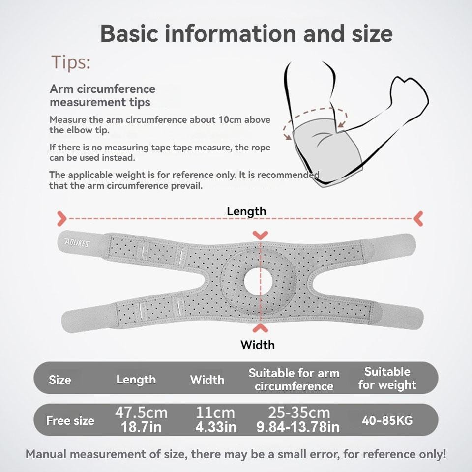 Aolikes 1pcs Elbow Compression Sleeve,elbow Brace for Tennis Elbow for Women & M