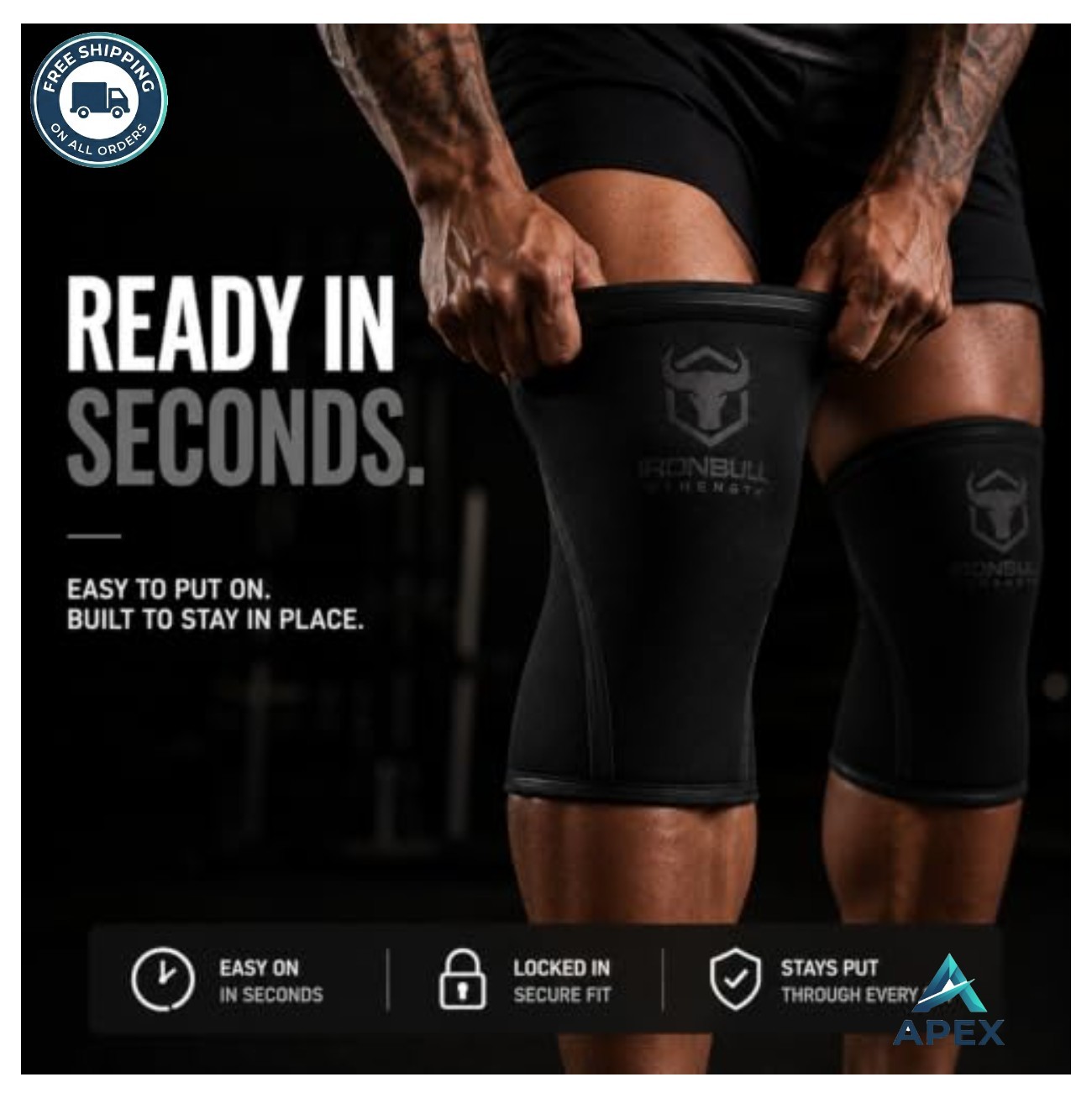 Knee Sleeves 7mm Neoprene Compression Pair Weightlifting Powerlifting Squats