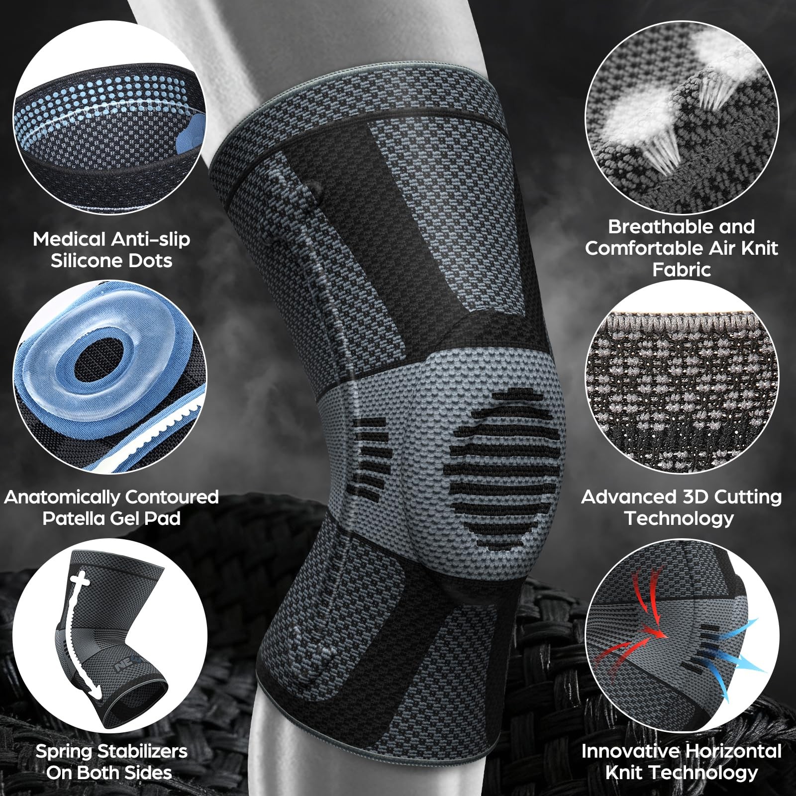 Professional Knee Brace for Pain , Knee Compression Sleeve, Knee Support with…