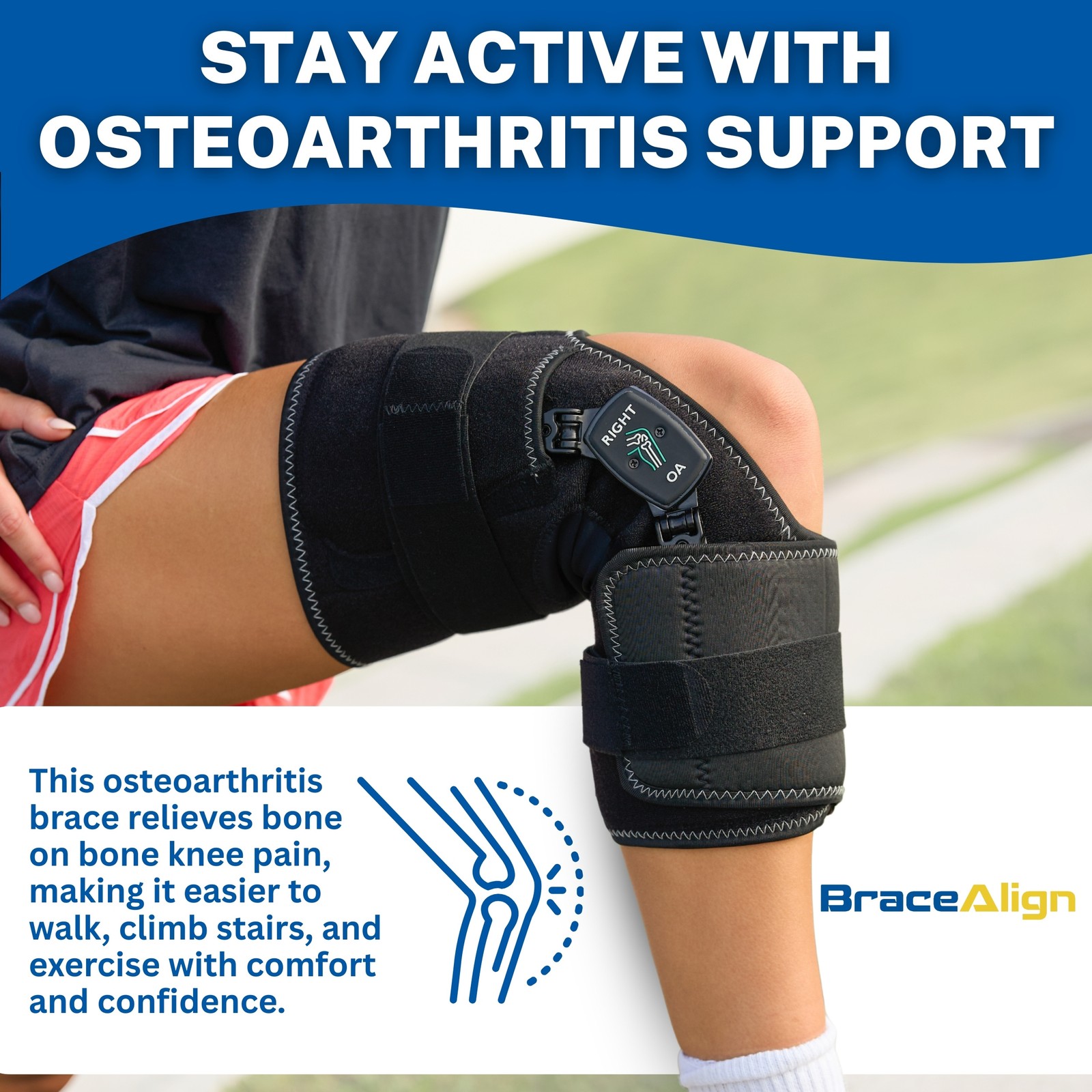 Brace Align Soft OA Knee Brace – Adjustable Osteoarthritis Offloader