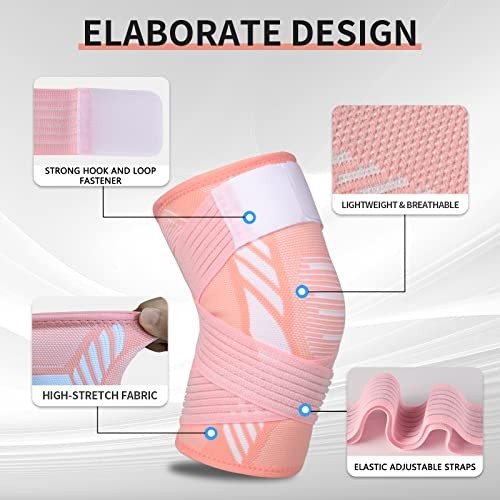 Knee Brace for Women & Men Knee Support Sleeve 1 PCS (M) | Knee Medium Pink
