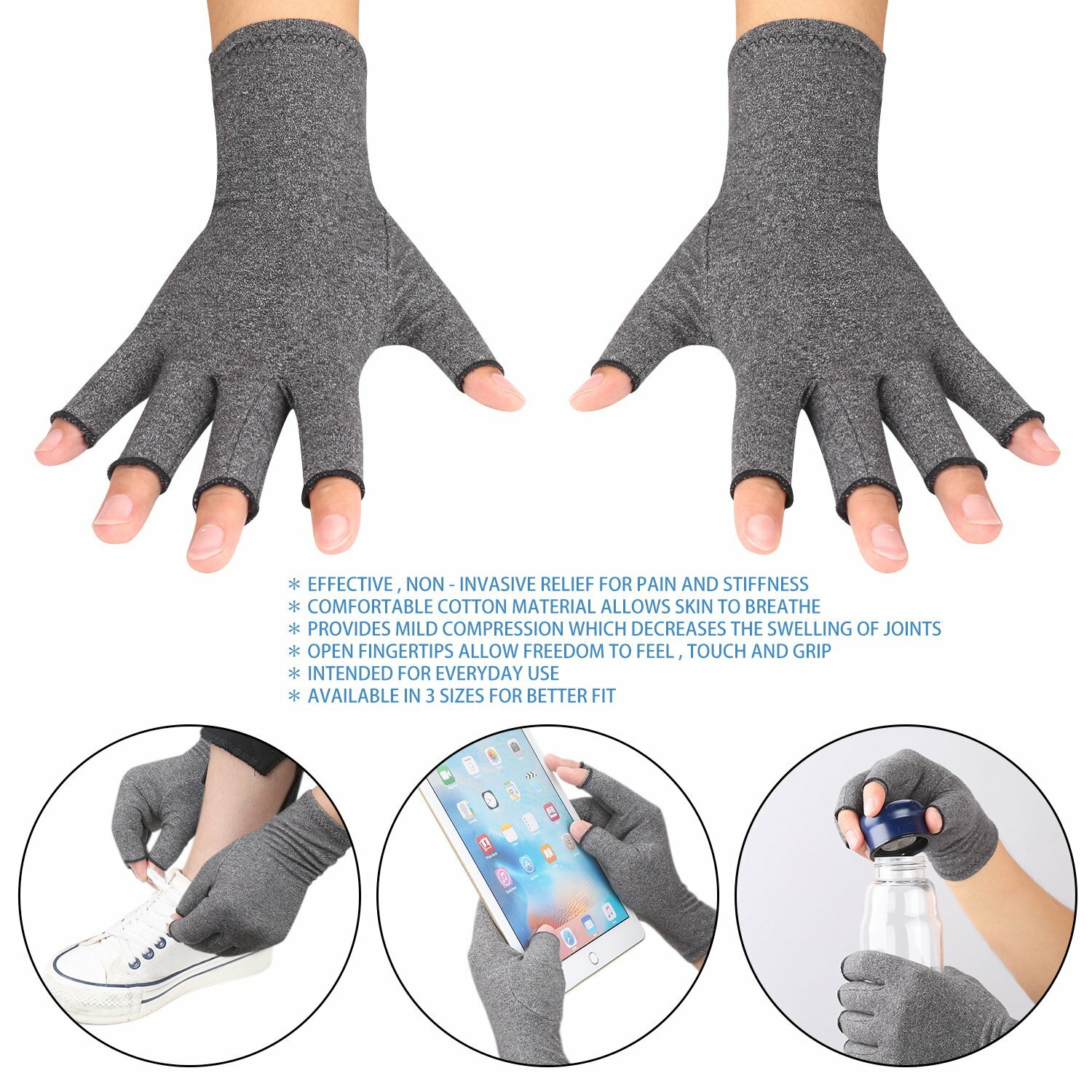 Medical Arthritis Gloves Compression Copper Pain Relief Hand Wrist Support Brace