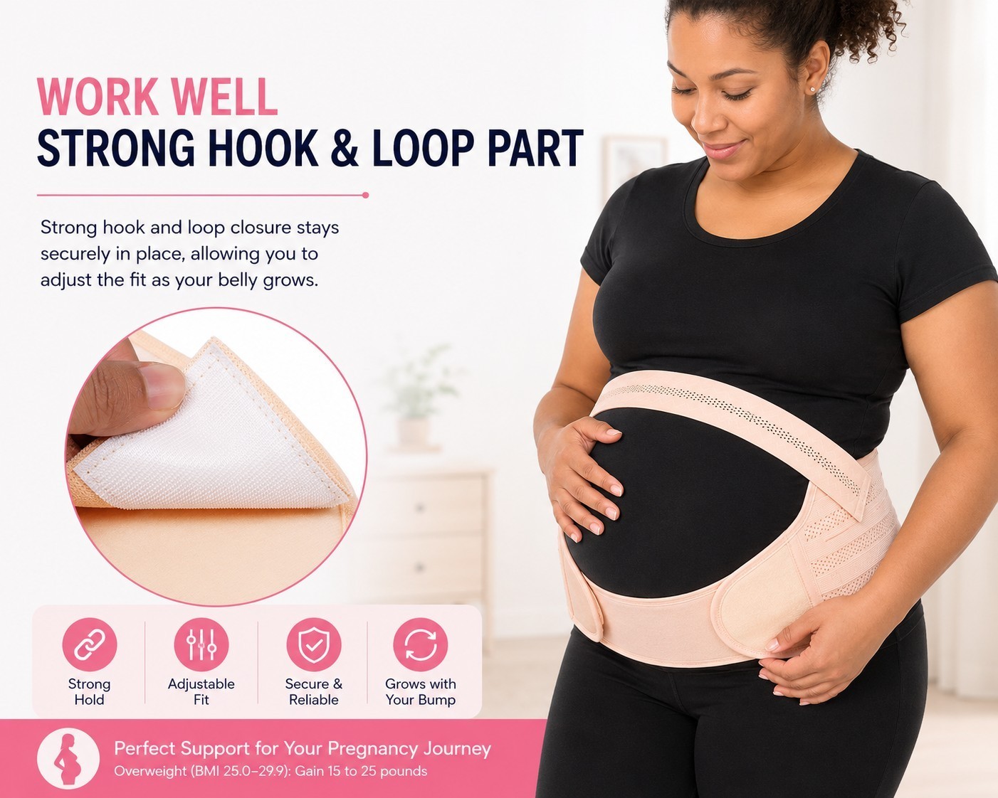 No Rolling Down, XL Maternity Belt Band for Birth Preparation, Labour & Recovery