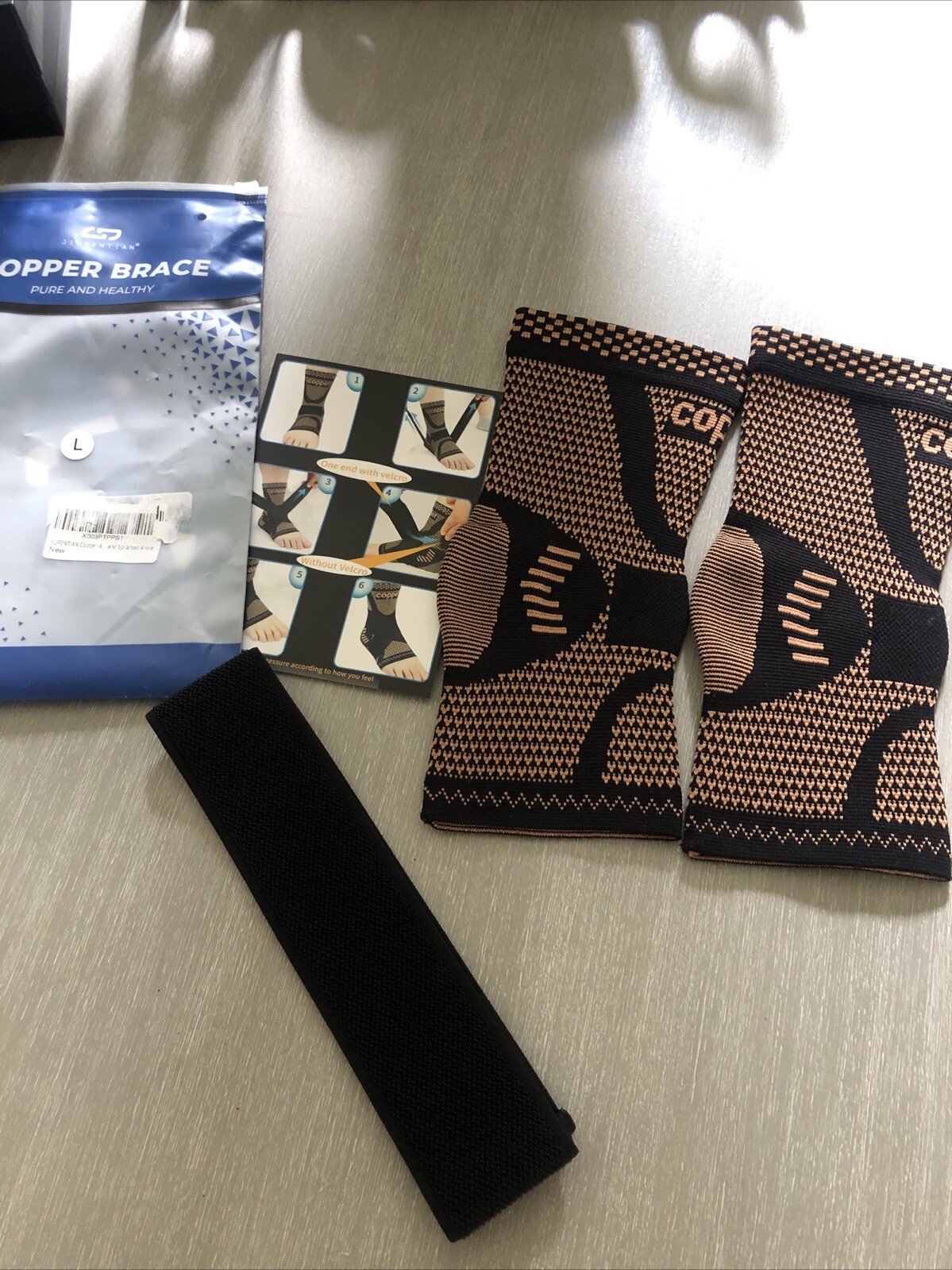 Jiufentian Copper Foot Brace Pure And Healthy – Size L -NEW