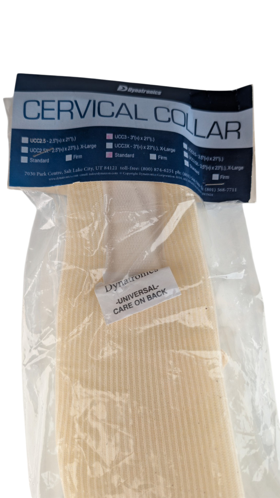 Dynatronics Cervical Collar UCC3 Standard 3in x 21in Universal