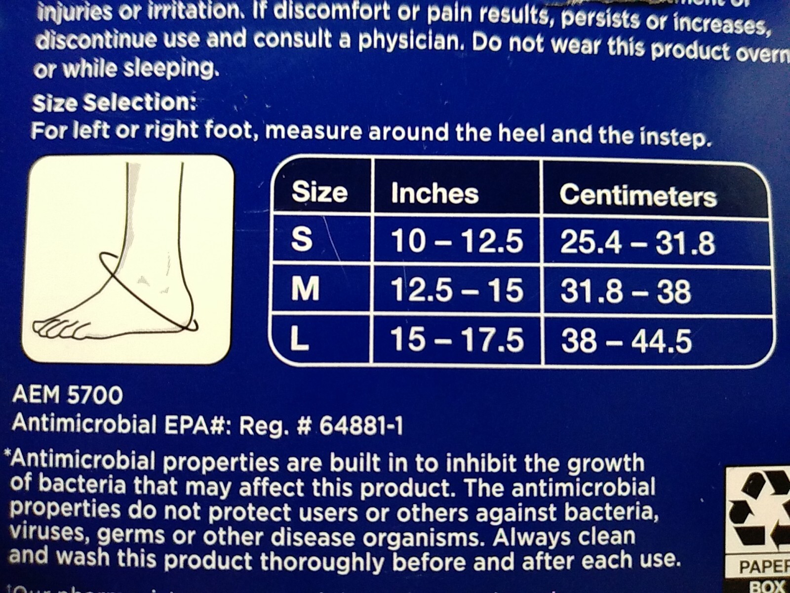 Walgreens ~Compression Ankle Sleeve ~4 Way Stretch ~SMALL ~New/Imperfect Box