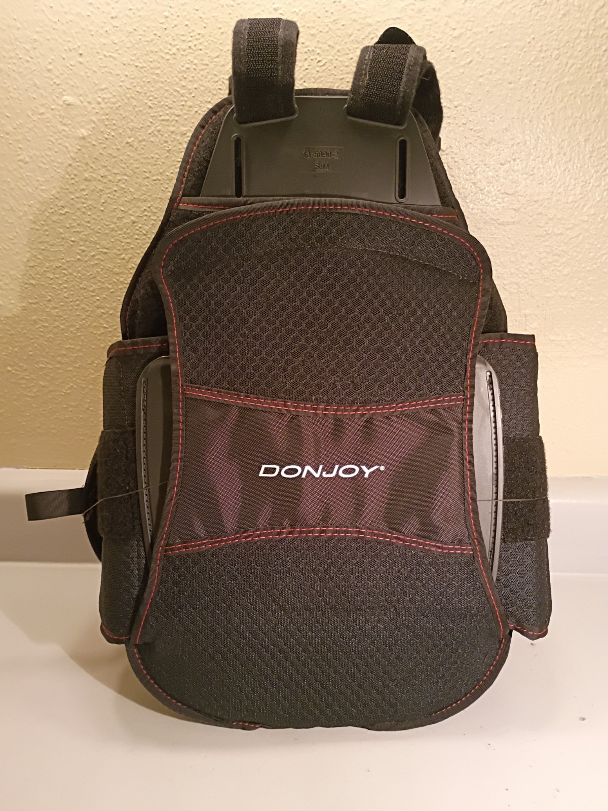 DONJOY BACK BRACE ISO FORM TLSO 13-5893-4 LUMBAR SPINE SUPPORT S/M W/ STRAPS.