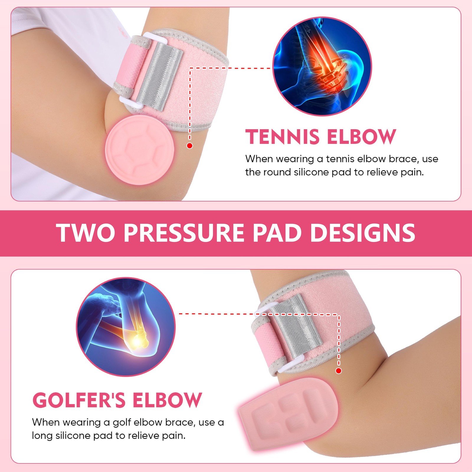 Elbow Brace for Women, Tennis Elbow & Golfers Elbow, Support with Dual Compre…