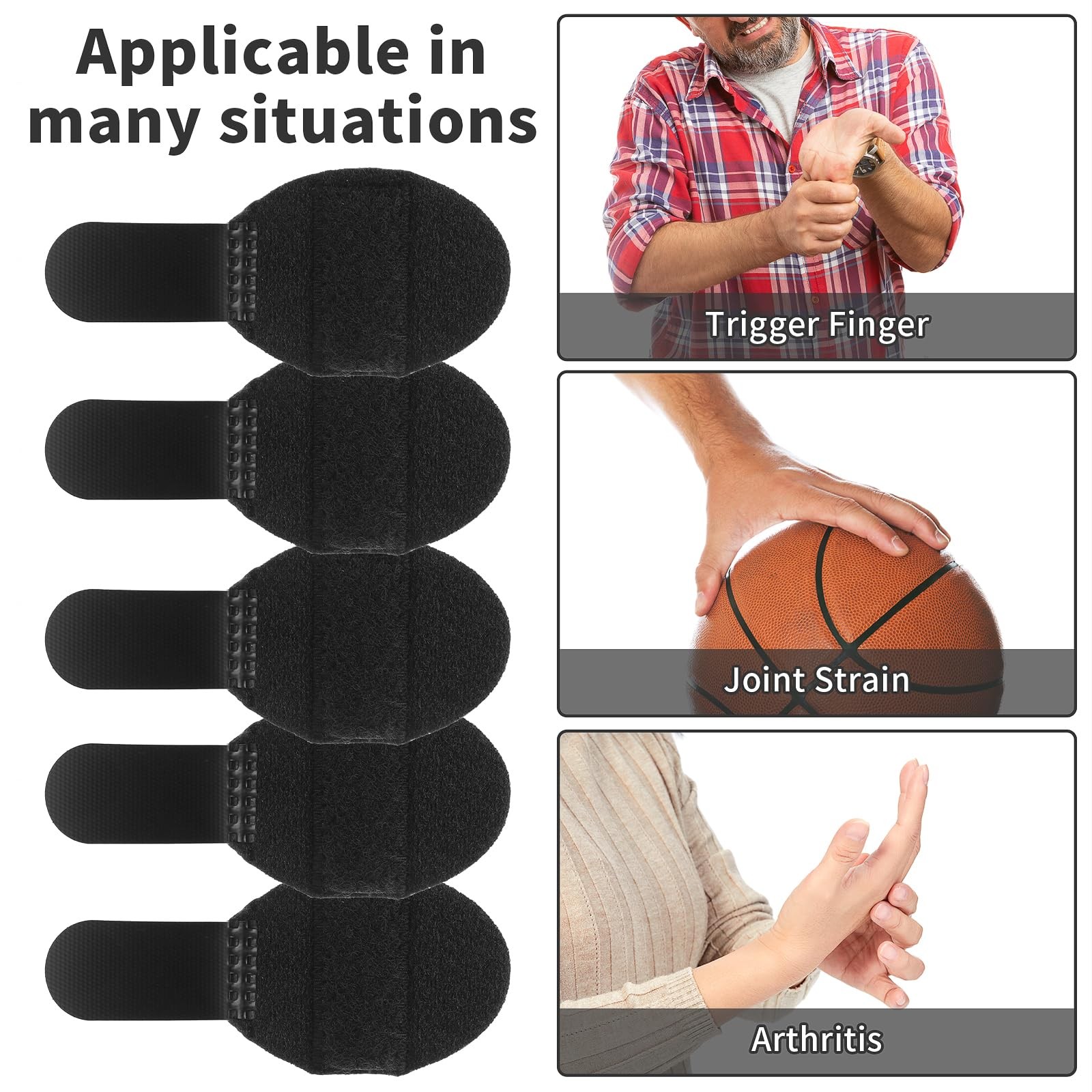 5PCS Trigger Finger Stabilizer Splint Straightening Brace Arthritis Support