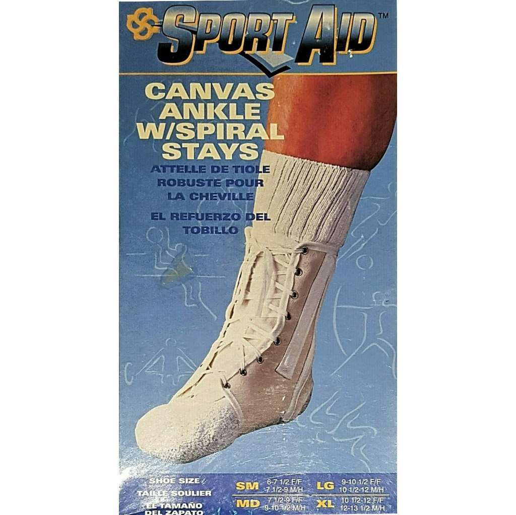 Sport Aid Canvas Ankle w/Spiral Stays (Shoe Size W9-10.5 M10.5-12) Natural Large