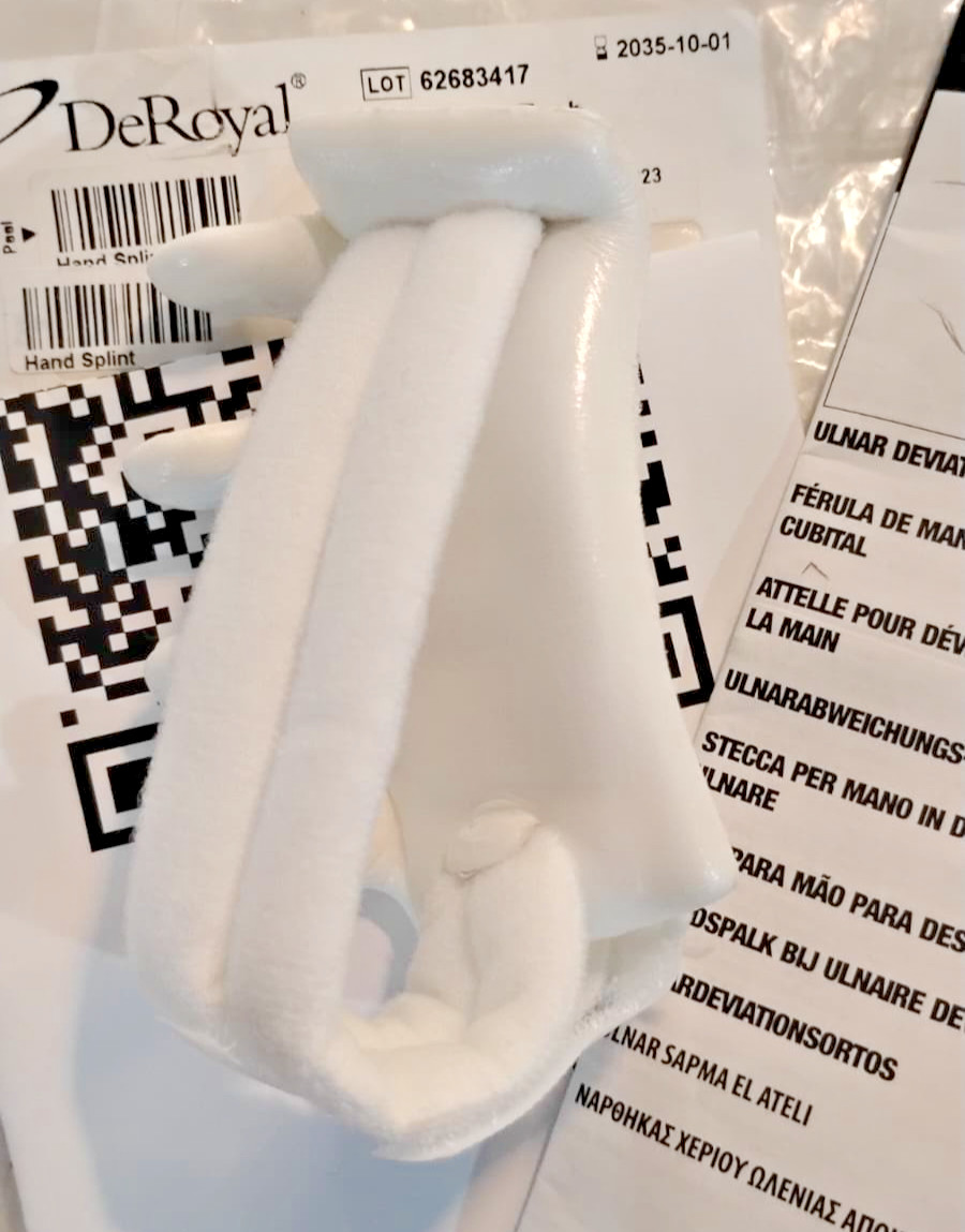 LMB Soft Core Wire-Foam Ulnar Deviation Splint Right Hand, Size B – Supportive