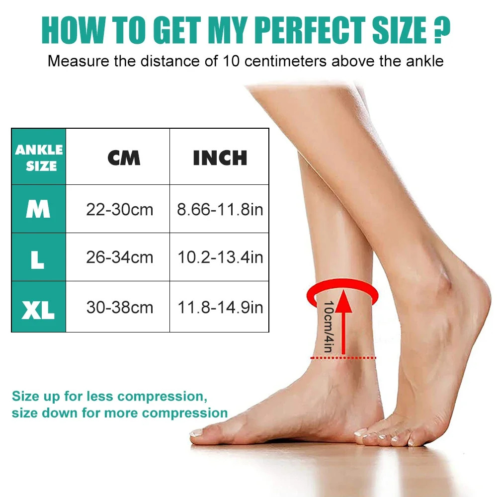 1 Pcs Ankle Brace Compression Sleeve, Adjustable Ankle Support Strap for