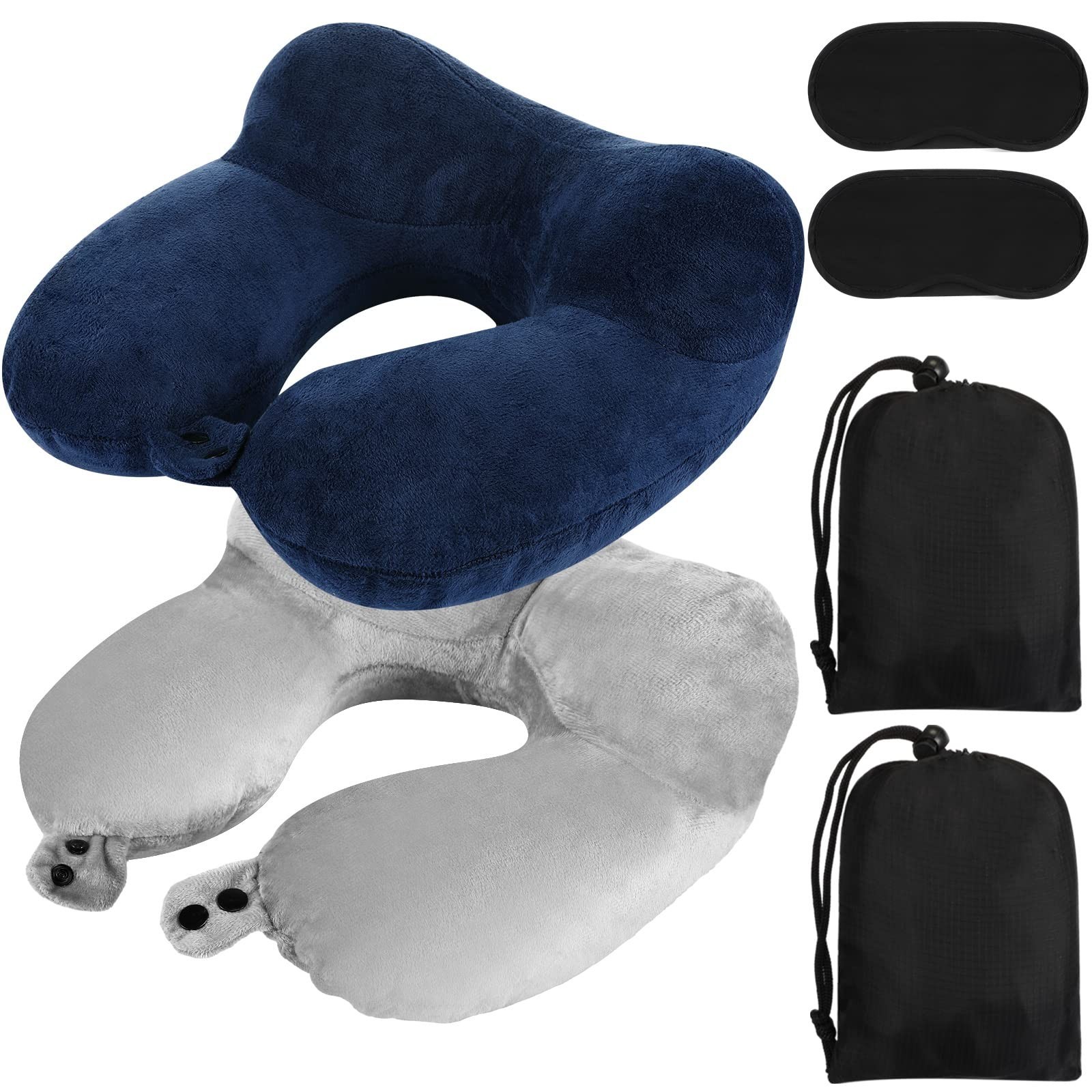 Sintuff 2 Pack Inflatable Travel Pillow for Airplanes Inflatable Neck Flight …