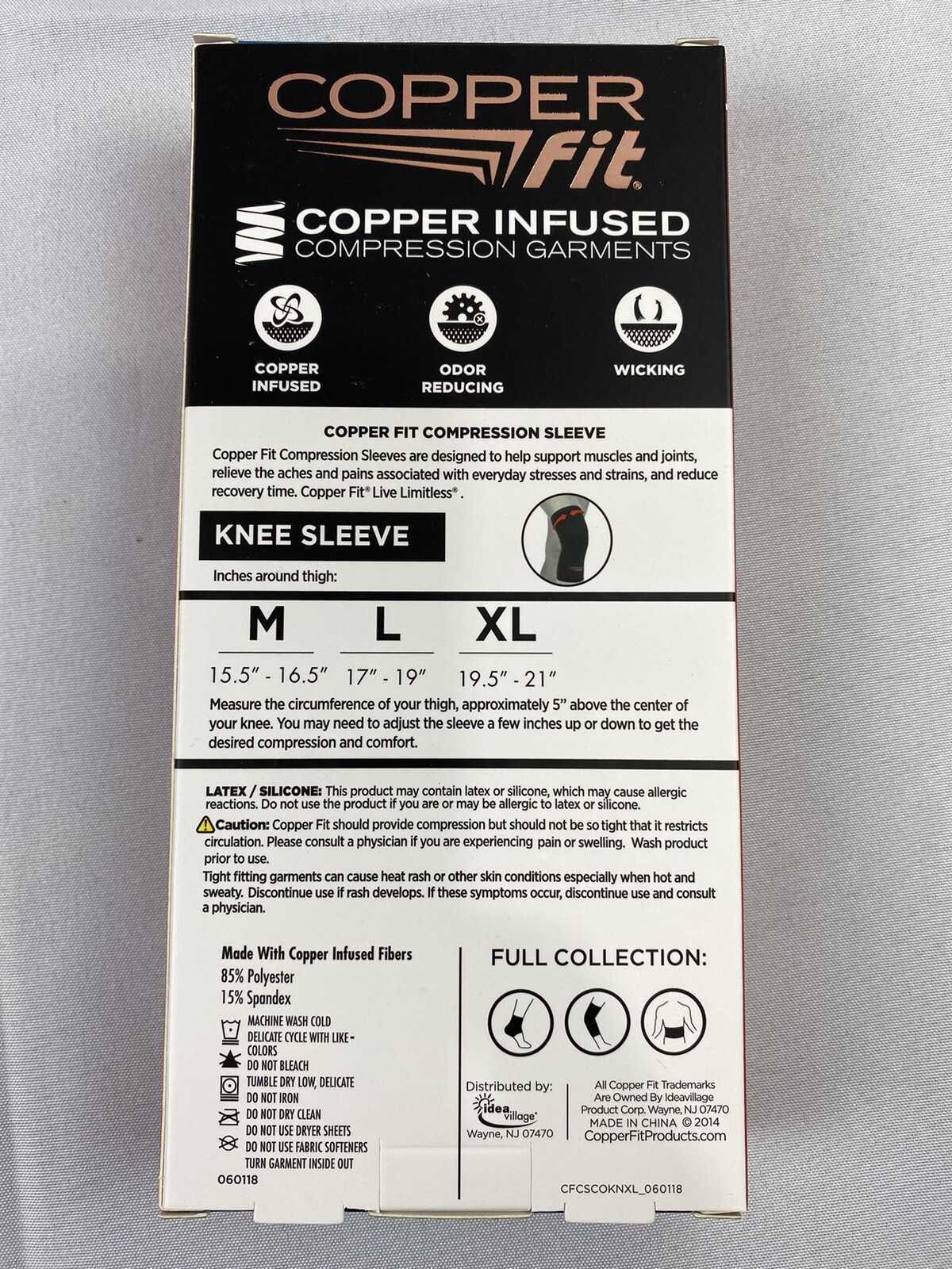 Copper Fit – Copper Infused Compression Garments, Knee Sleeve, Size XL