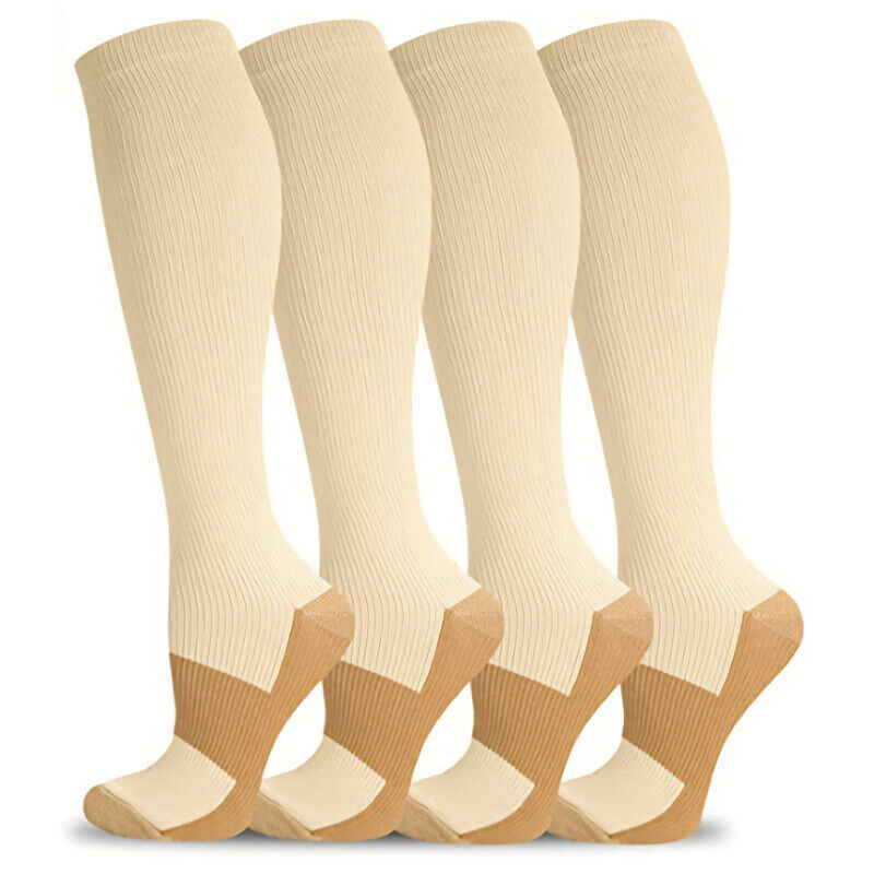 3pair Extra Wide Calf Compression Socks Women Men 20-30Mmhg Knee High plus Size