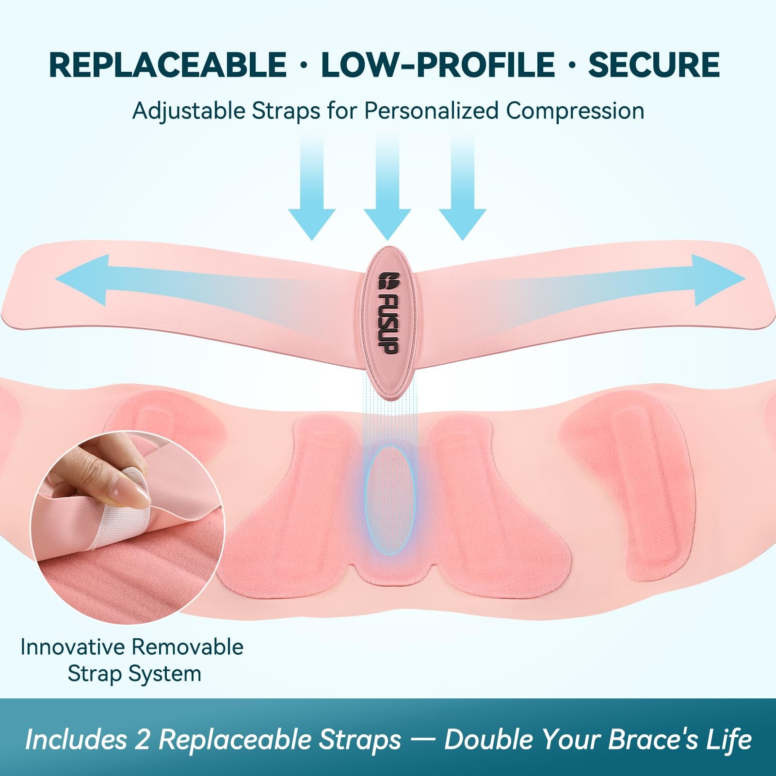 Thin Back Brace with 0.5mm Ultra-Thin & Seamless Design Under Medium, Pink