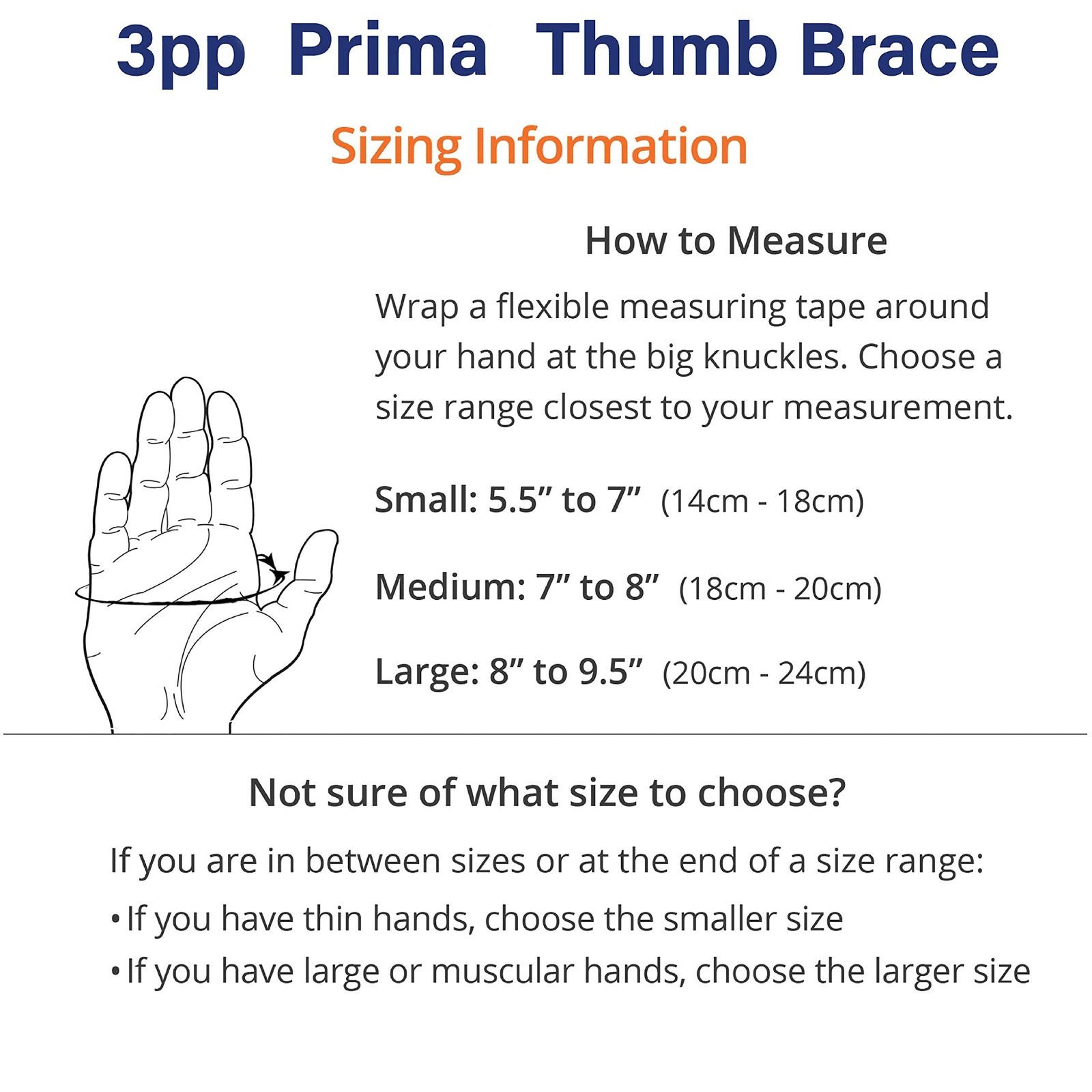 Adjustable Left Hand Thumb Brace – Medium Size, 3-Point Support for Pain Relief