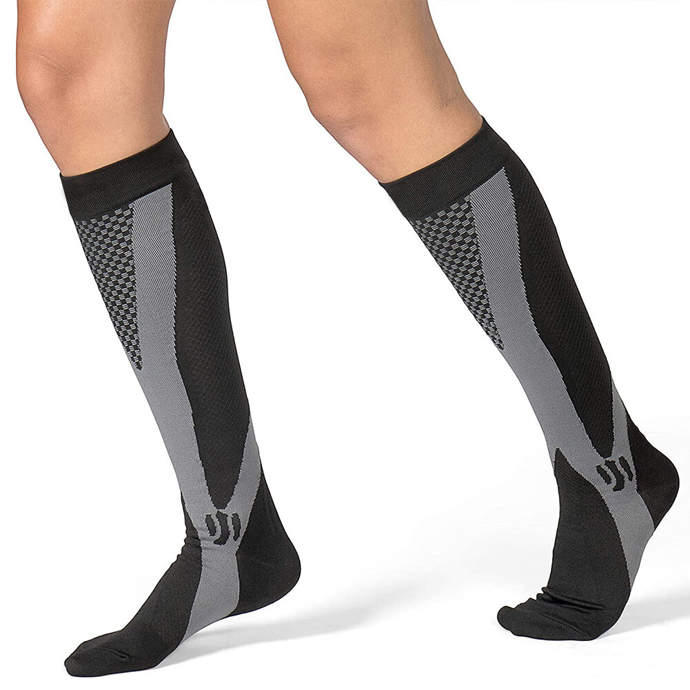 Wide Calf Circulation Knee Socks 20-30 mmhg For Running Athletic Nursing Travel