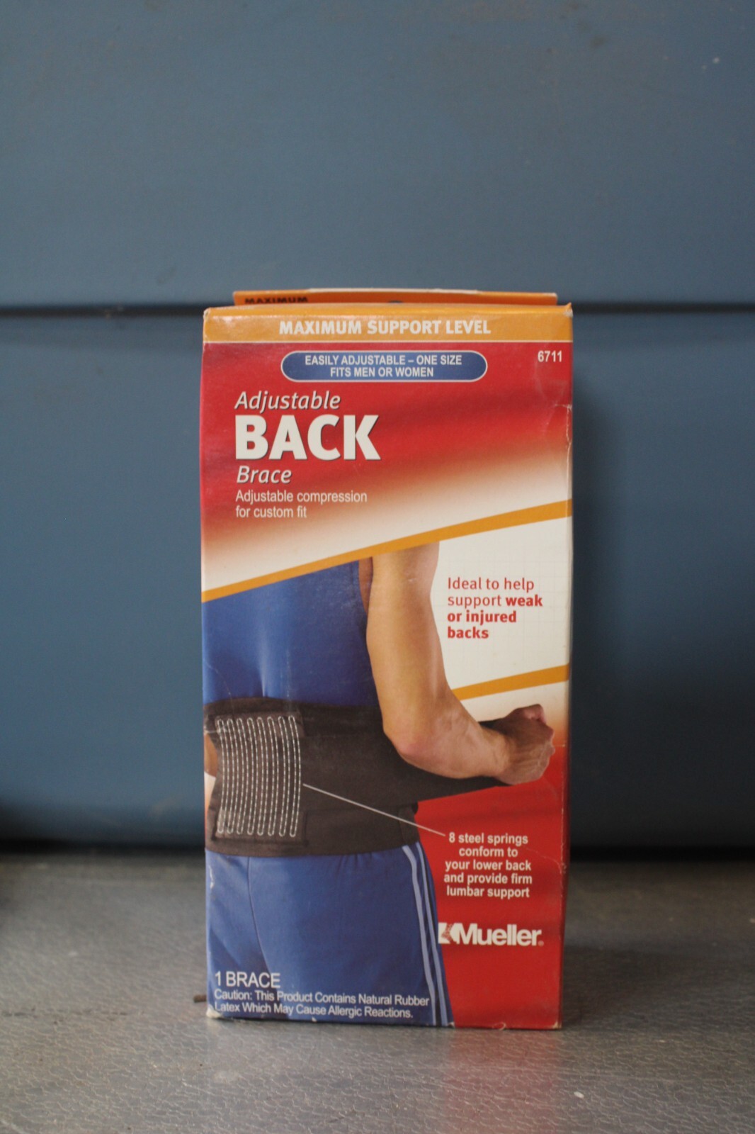 Mueller Sports Adjustable Back Brace Support- Universal Lifting Belt -Black OSFM