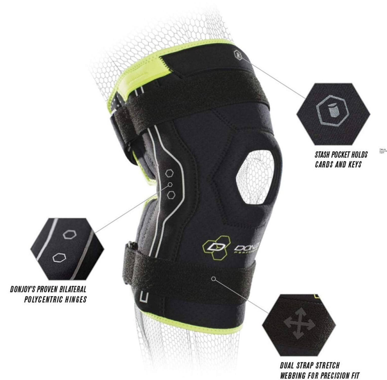 DonJoy Performance Bionic Knee Brace – Hinged, Adjustable Patella Support, La…