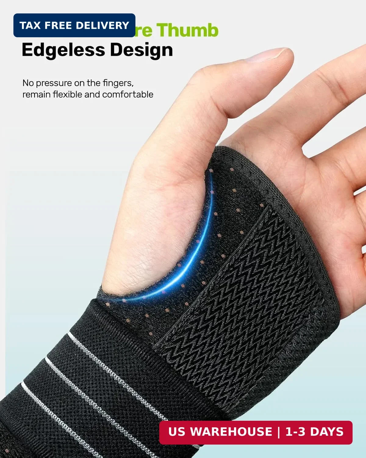 Rakiie Carpal Tunnel Wrist Brace – Ergonomic Night Support with 3 Metal Splints