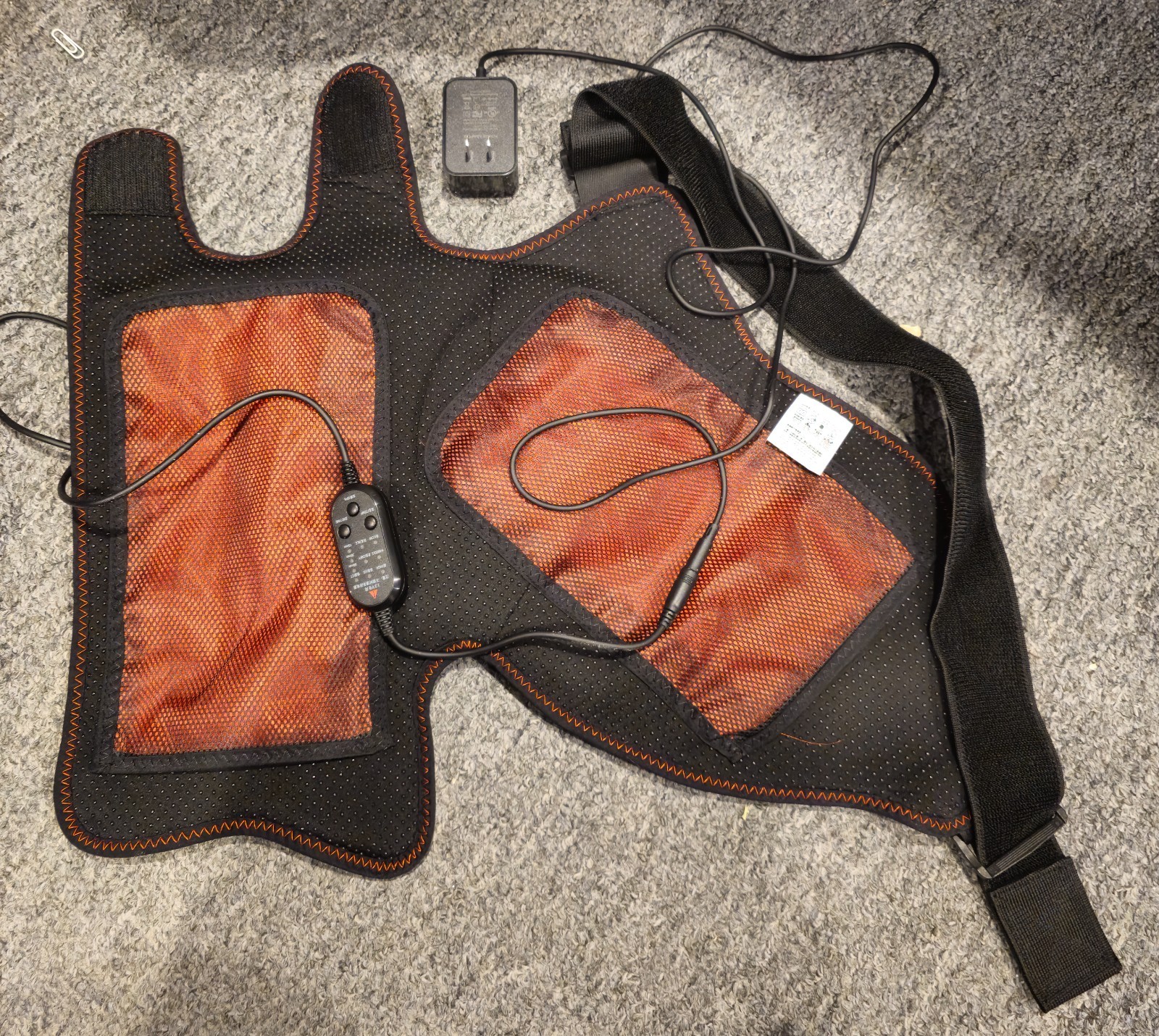 Cordless Portable Shoulder Heating Pad & Massager, Heating Vibration Shoulder