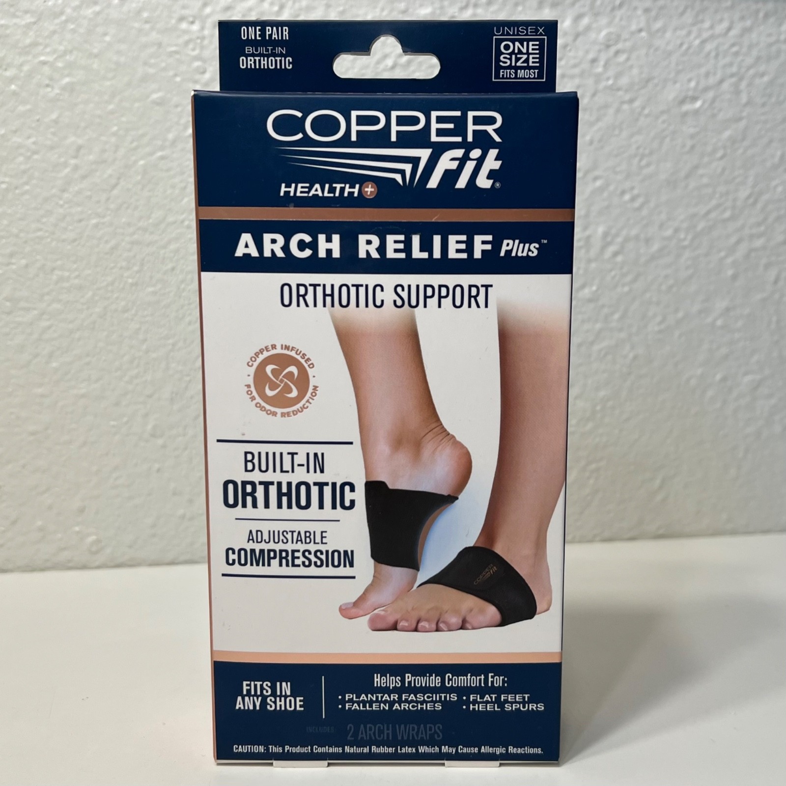 Lot of 3 Copper Fit Health+ Arch Relief Plus Orthotic Support Wraps One Size New