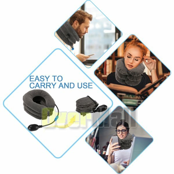 Traction Decompression Device Neck Shoulder Pain Relief Pump Cervical Pillow