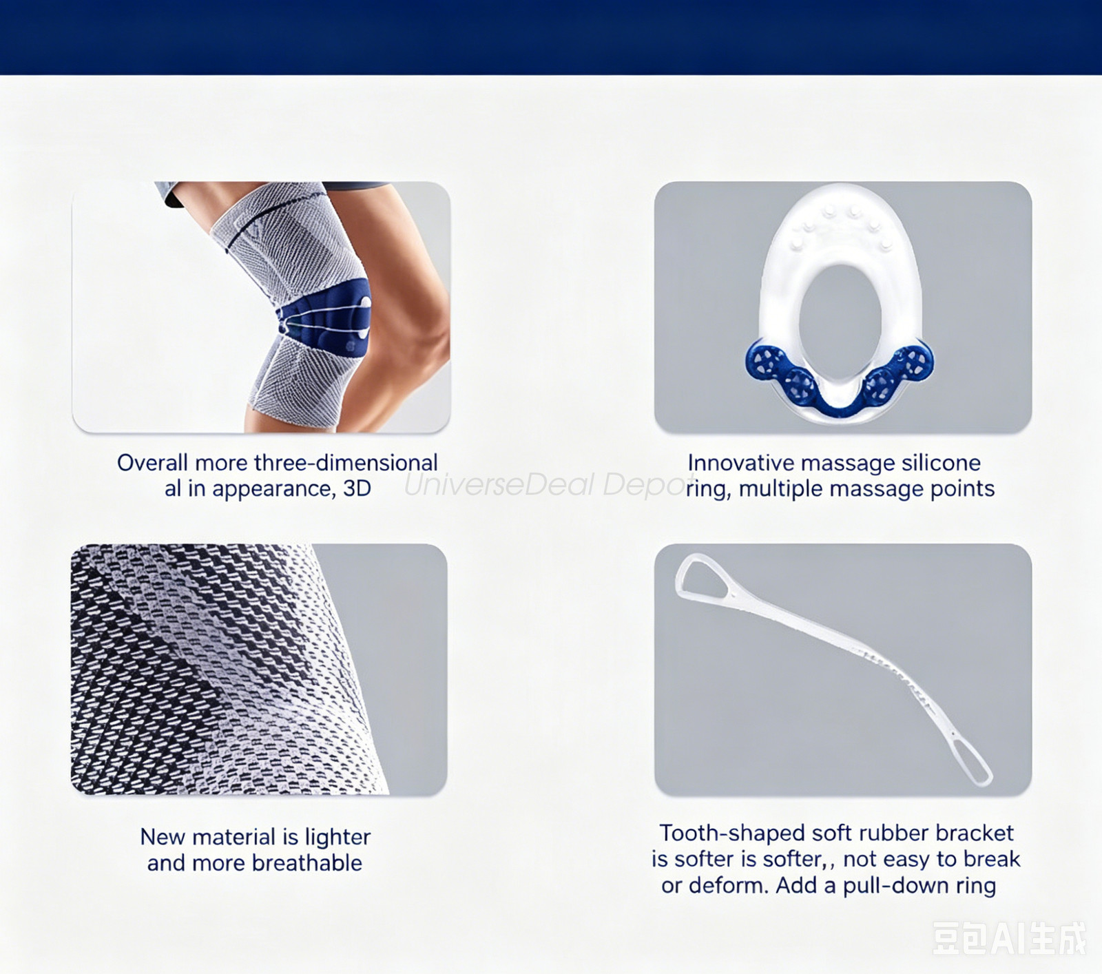 3D Knit Knee Compression Sleeve Silicone Gel Pad for Sports Joint Pain Relief