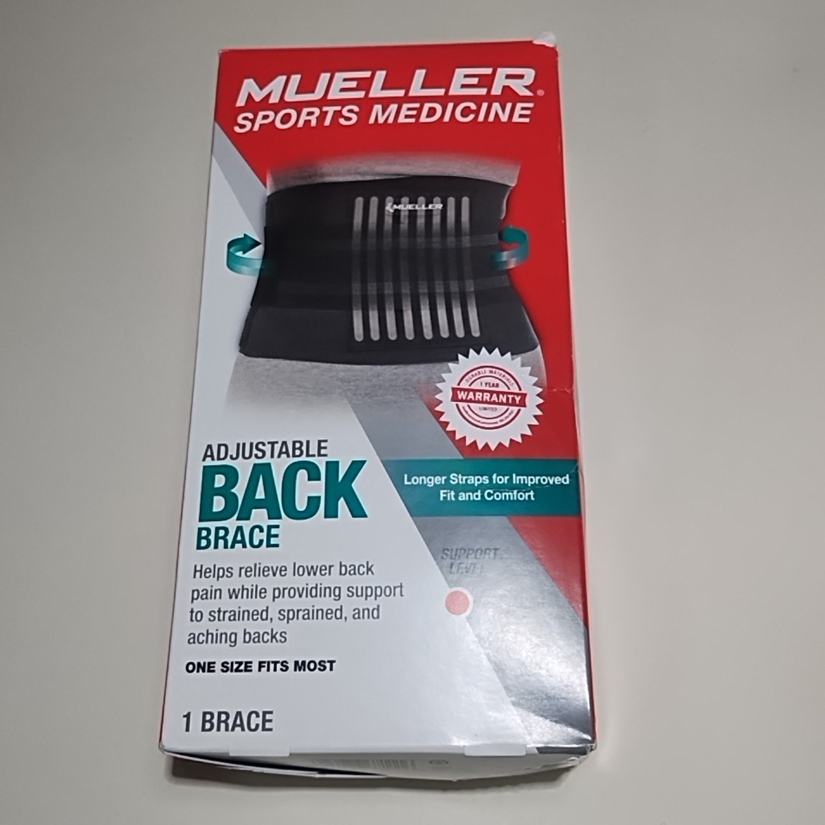 MUELLER Sports Medicine Adjustable Lumbar BACK Brace Maximum Support, Brand New
