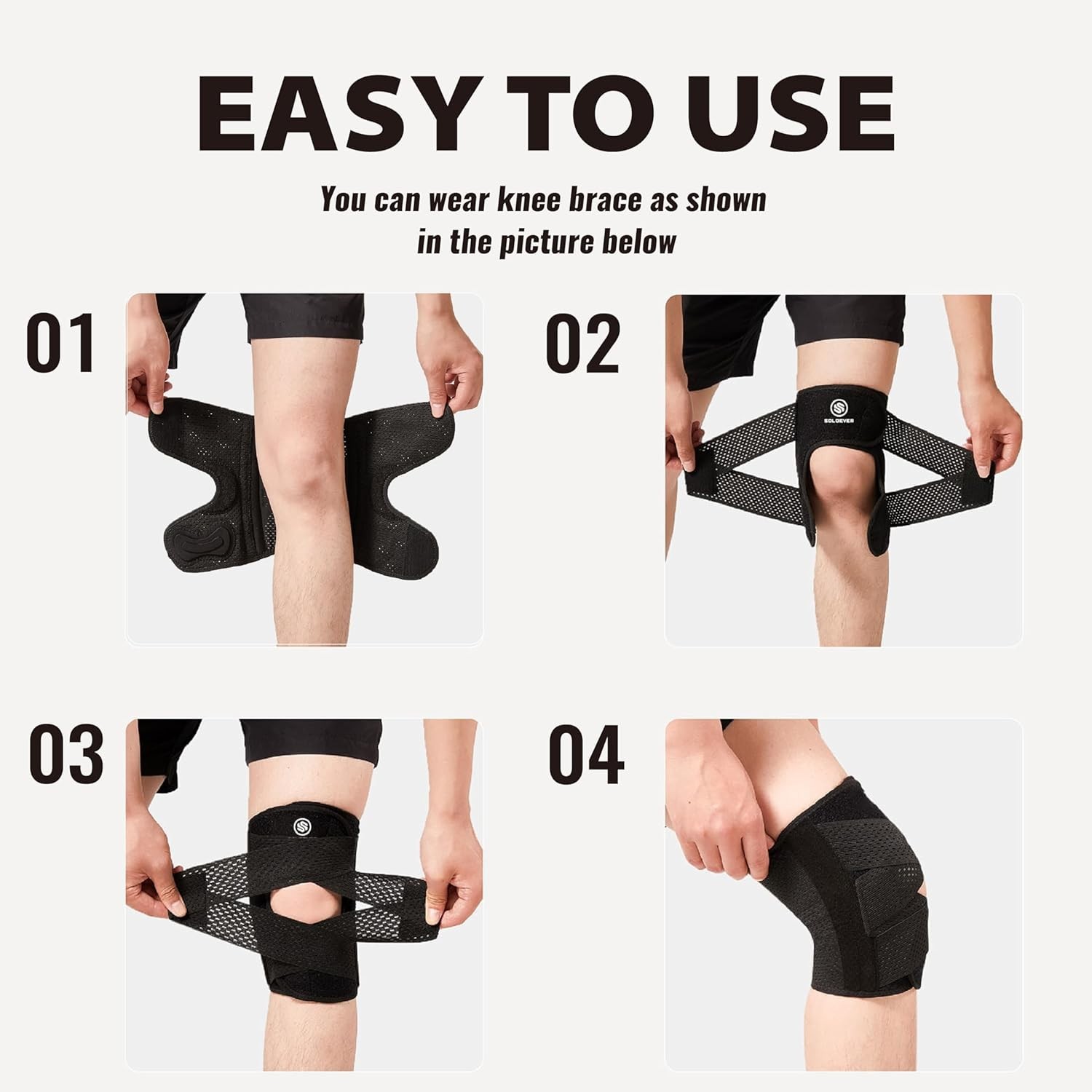 Adjustable Knee Brace with Stabilizers for Pain Relief and Recovery, X-Large