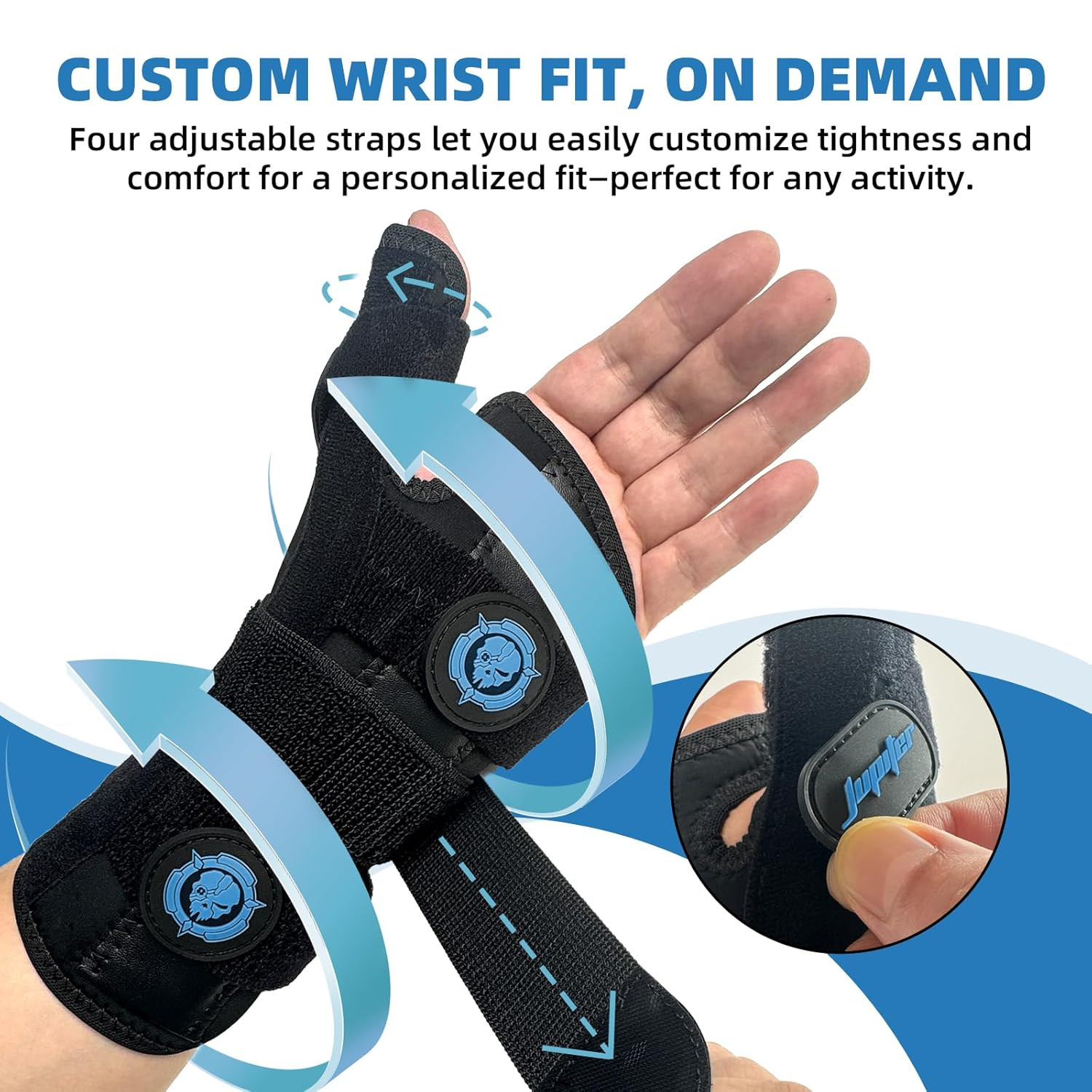 Carpal Tunnel Wrist Brace with Thumb Support, Day & Night Thumb Spica Splint for