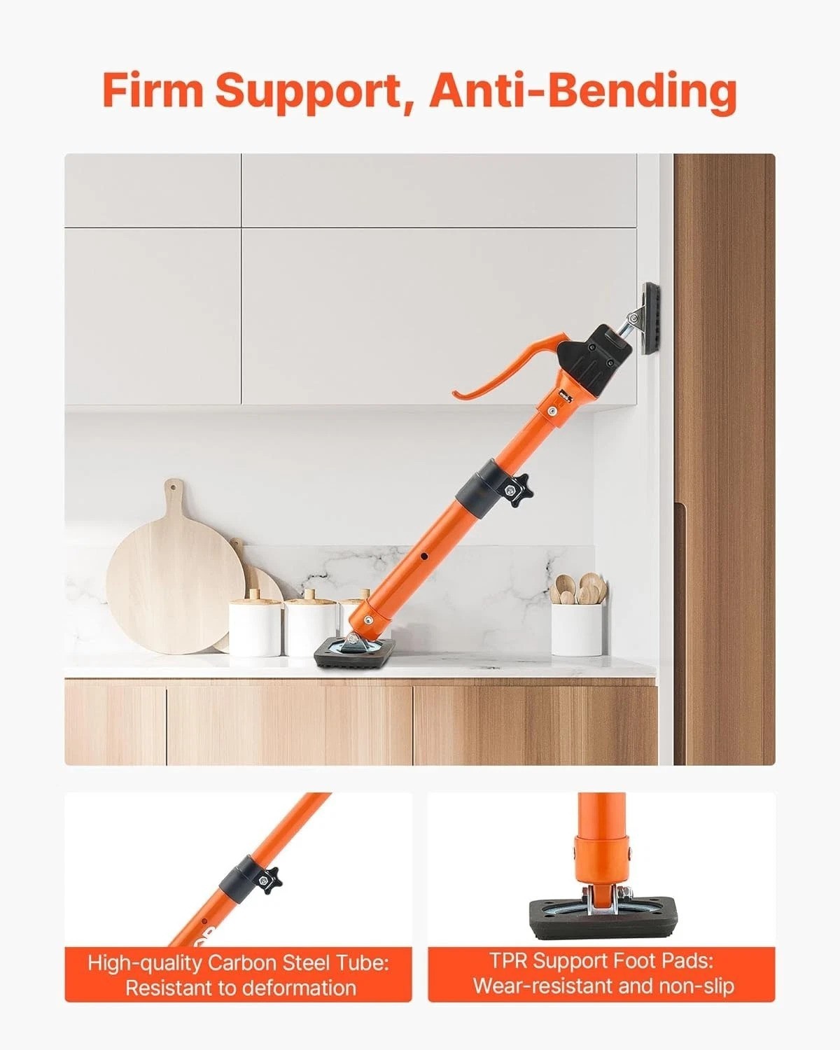 Versatile 2-Pack Cabinet Jack Poles, 25.4-45.3 Inch, Easy Setup for DIY Projects
