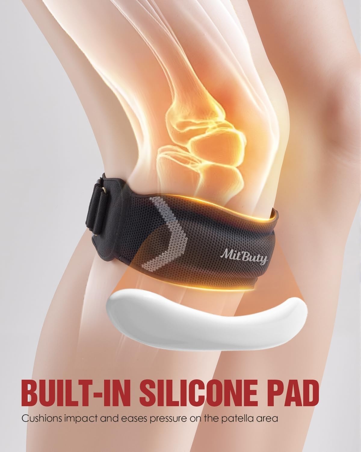 Lightweight Patellar Knee Strap with Silicone Pad – Ideal for Sports & Running