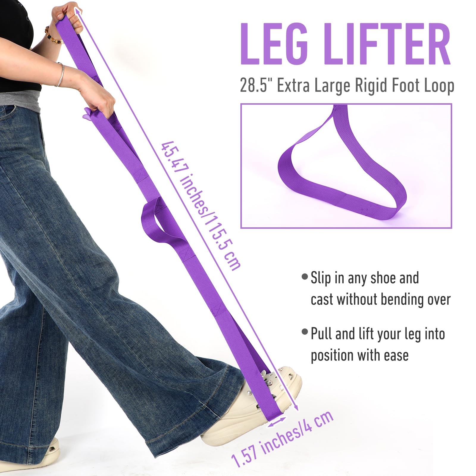 Leg Lifter Strap Assist Device for After Knee Hip Surgery Recovery Support
