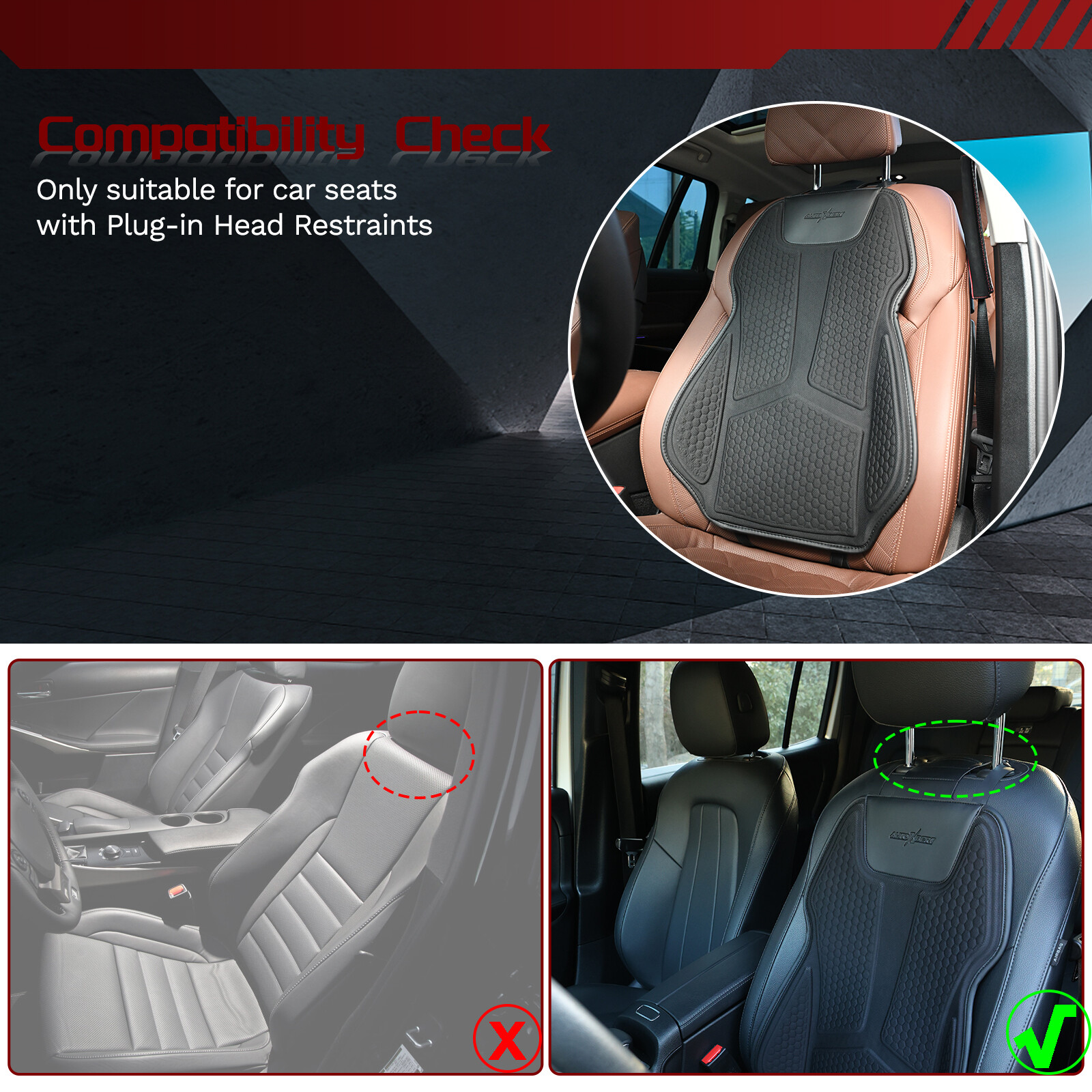 Car Gel Honeycomb Seat Back Pillow Lumbar Support Cushion Back Pad Protector