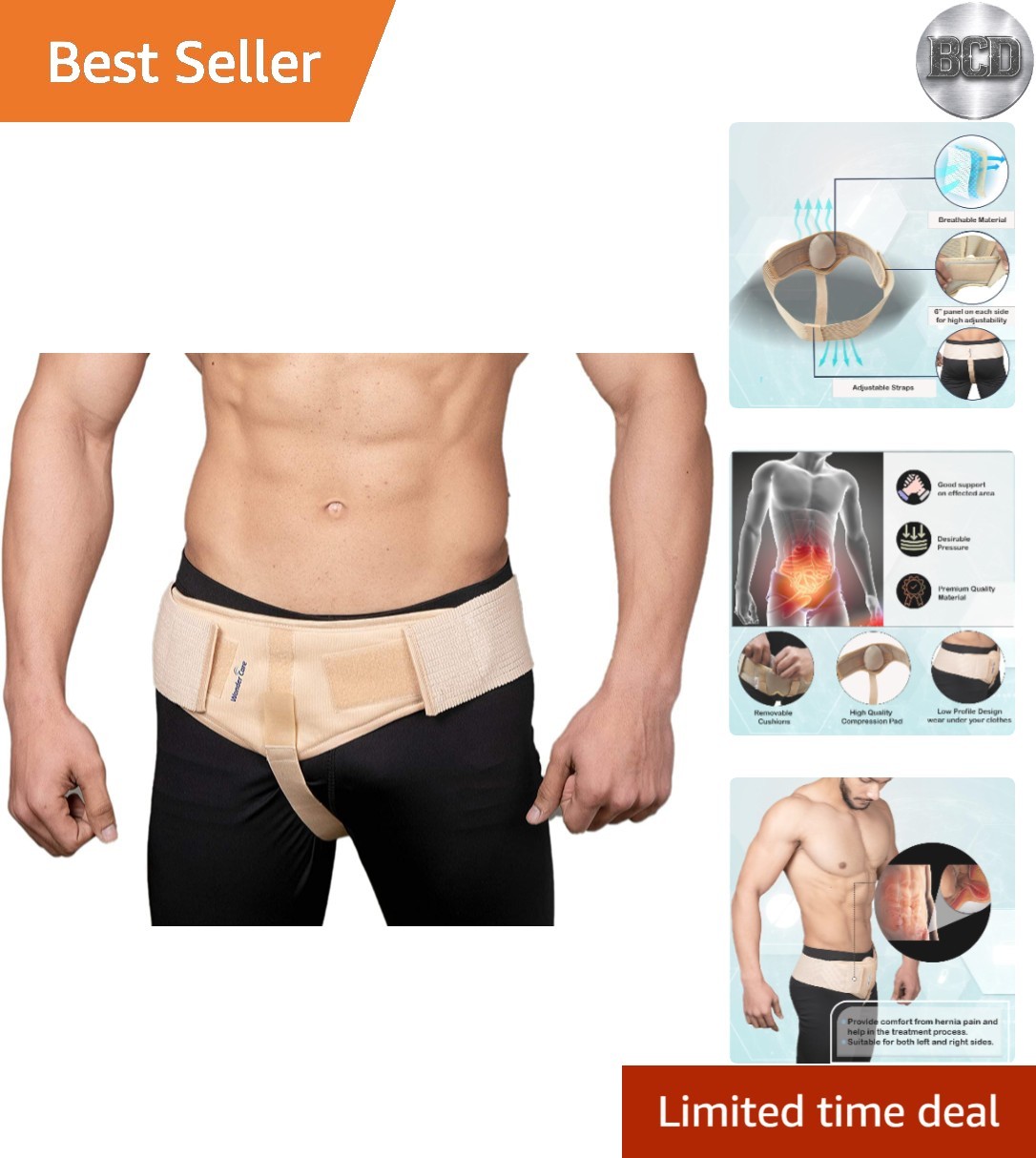 Men’s XL Inguinal Hernia Support Belt – Instant Relief with Adjustable Features