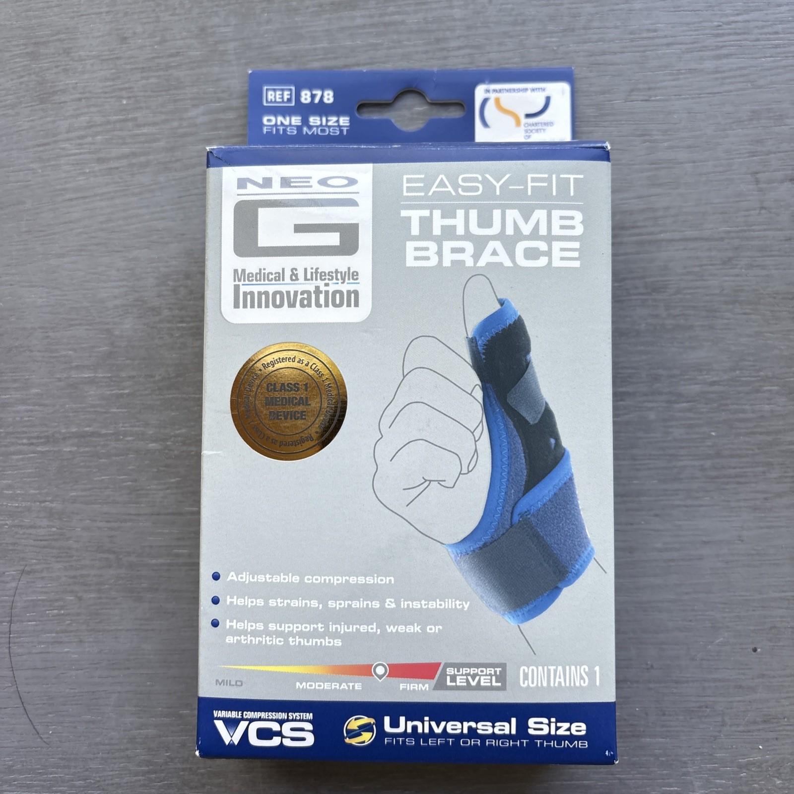 NEO G Easy-Fit THUMB BRACE One Size Fits Most Variable Compression System