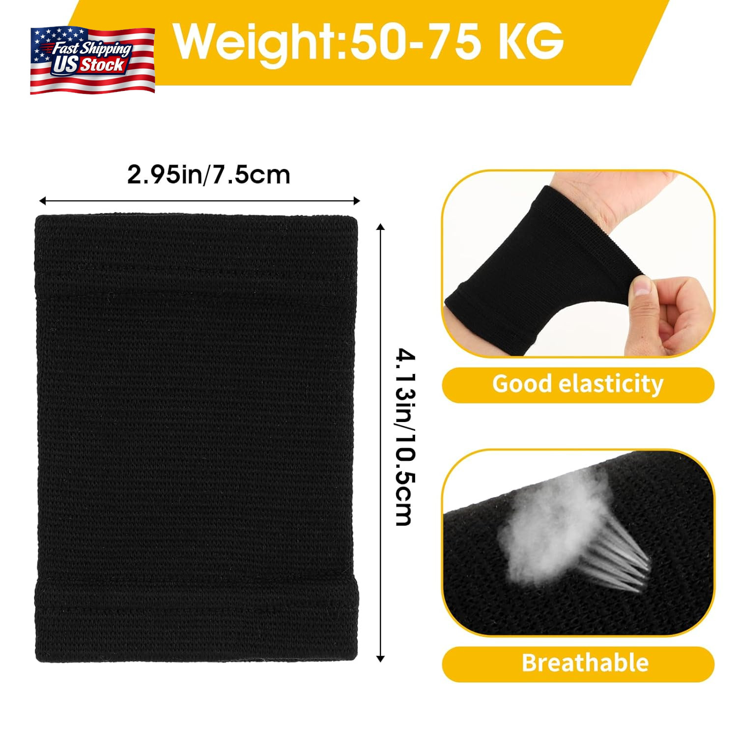 WLLHYF 2 Pairs Wrist Compression Sleeve, Carpal Tunnel Wrist Brace Comfortable E